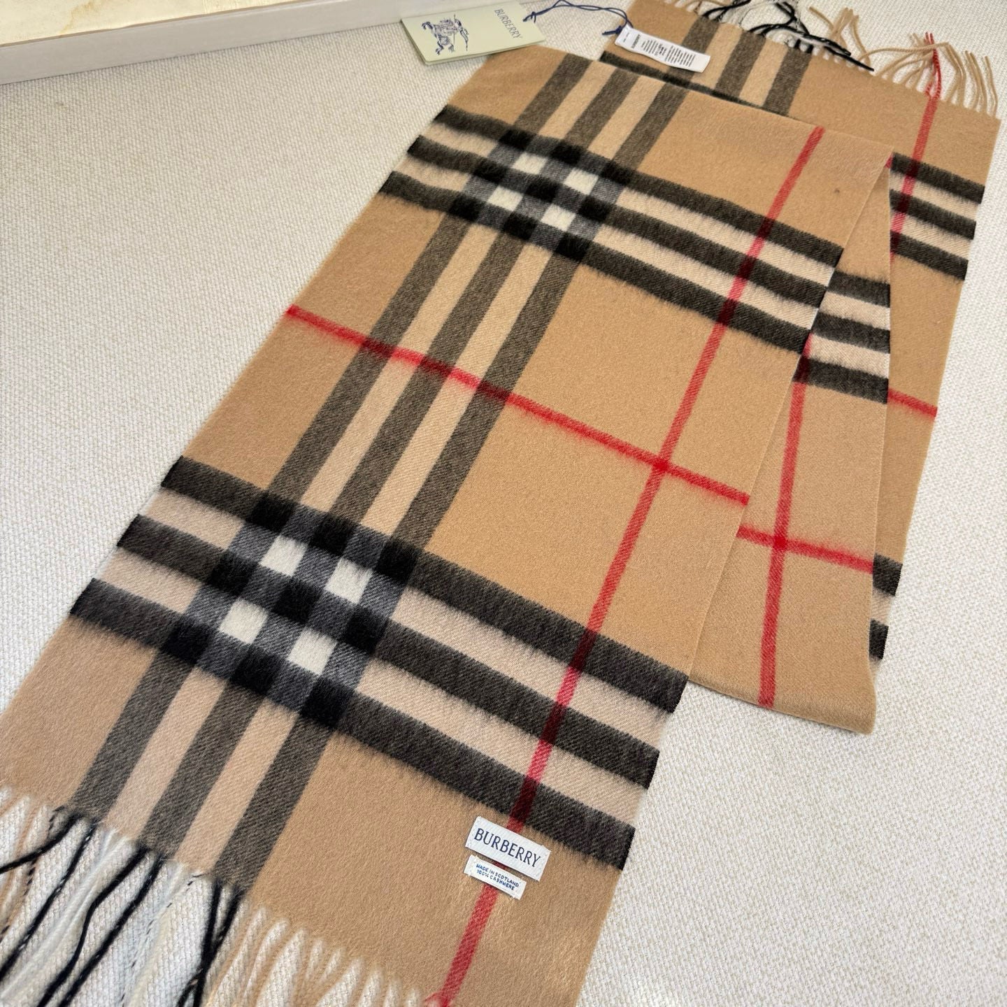 BBR Long Scarf 17CM Tan Cashmere 150390