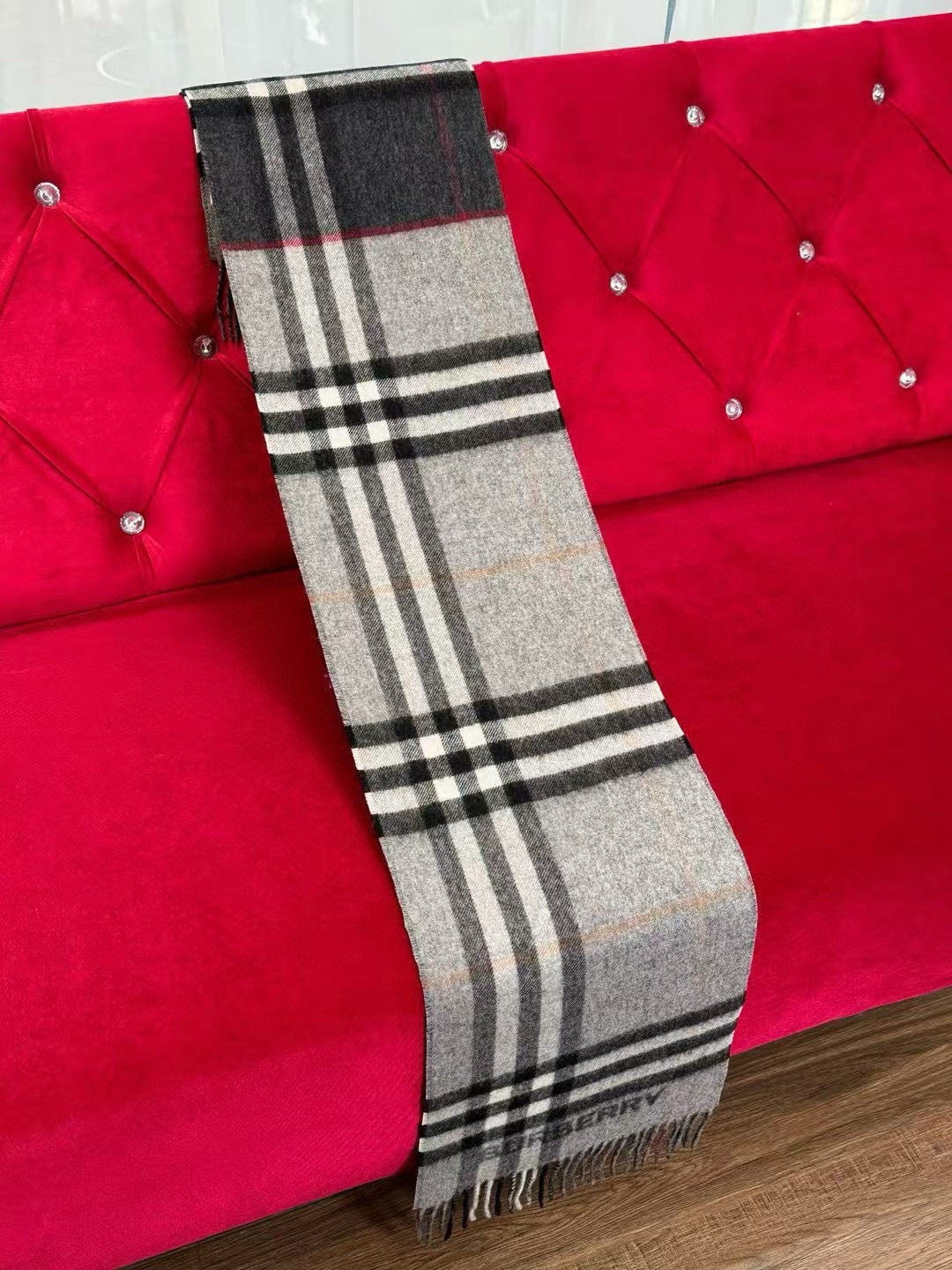 BBR Long Scarf 17CM Grey Cashmere 150411