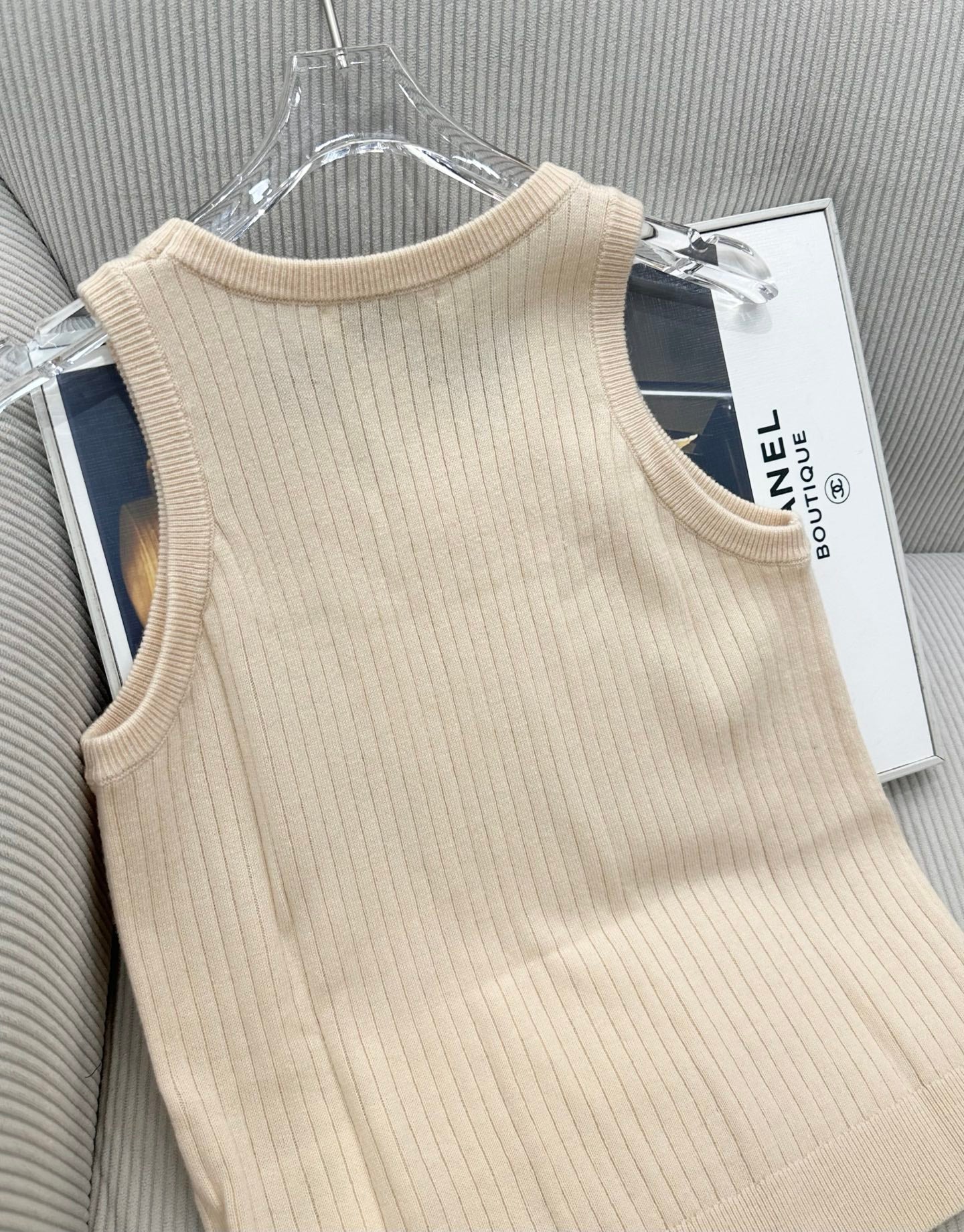 Miu 26s Knitted Vest Top Grey Wool 415562