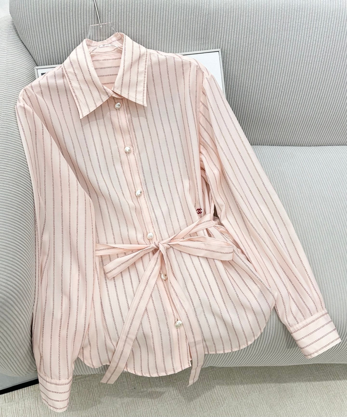 CC 26s Long-Sleeved Shirt Pale Pink Cotton 415527