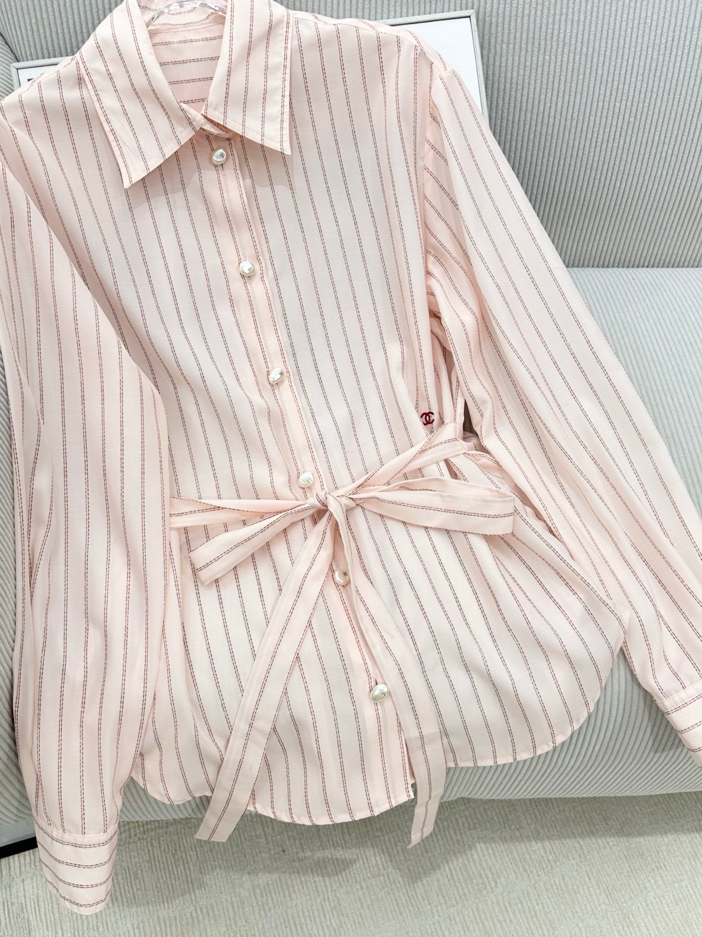 CC 26s Long-Sleeved Shirt Pale Pink Cotton 415527