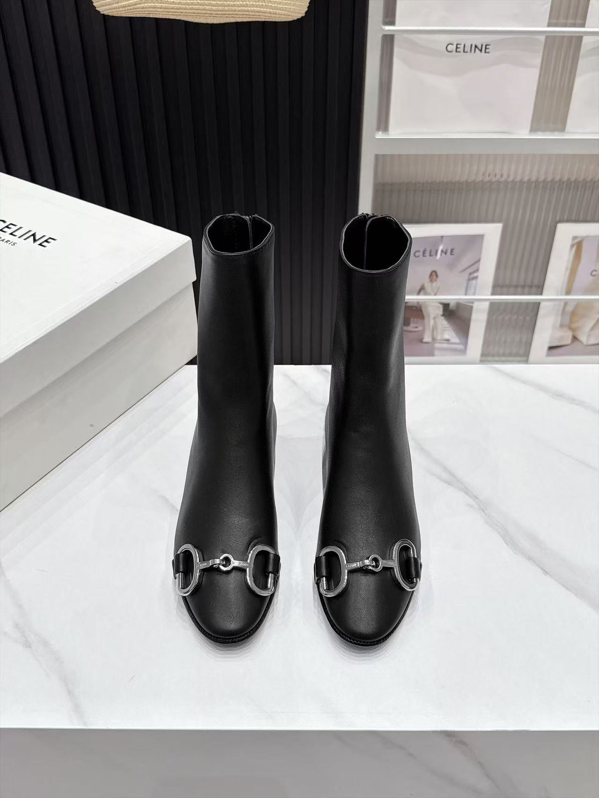 CE 26s Horsebit Ankle Boots 1.5cm Black Leather 147770