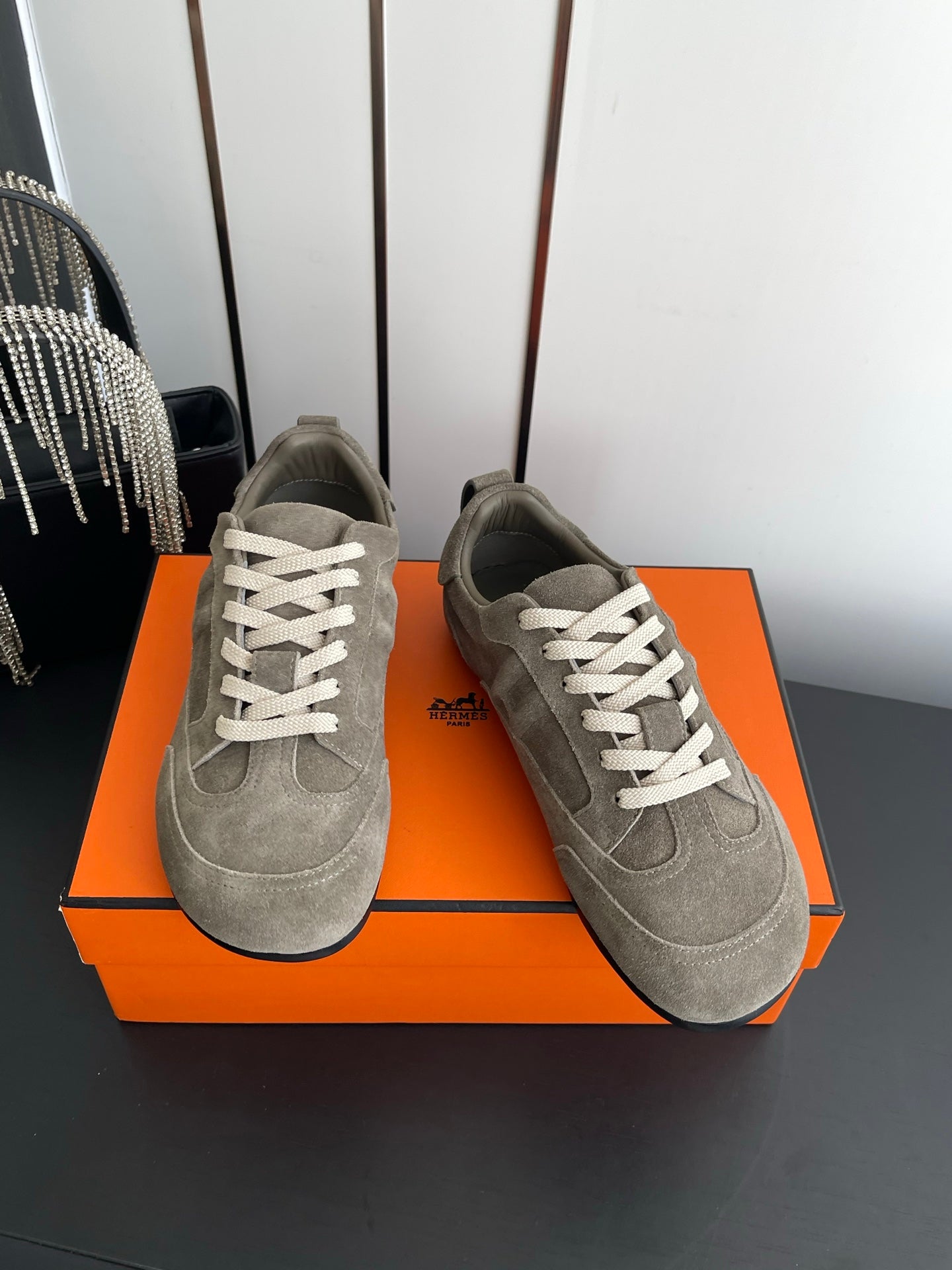 HM May Derby Shoes Taupe Suede 739998
