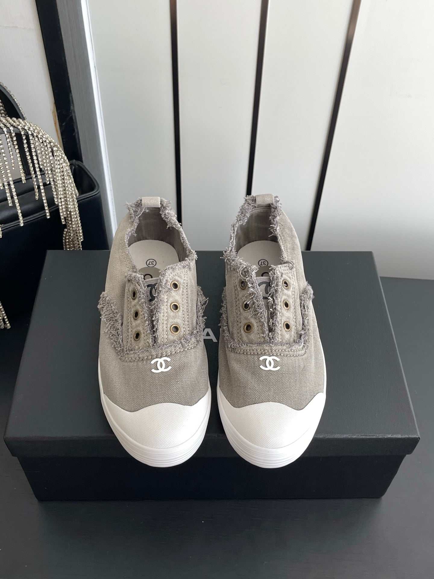 CC 26s Laceless Canvas Sneakers Grey Canvas 945156