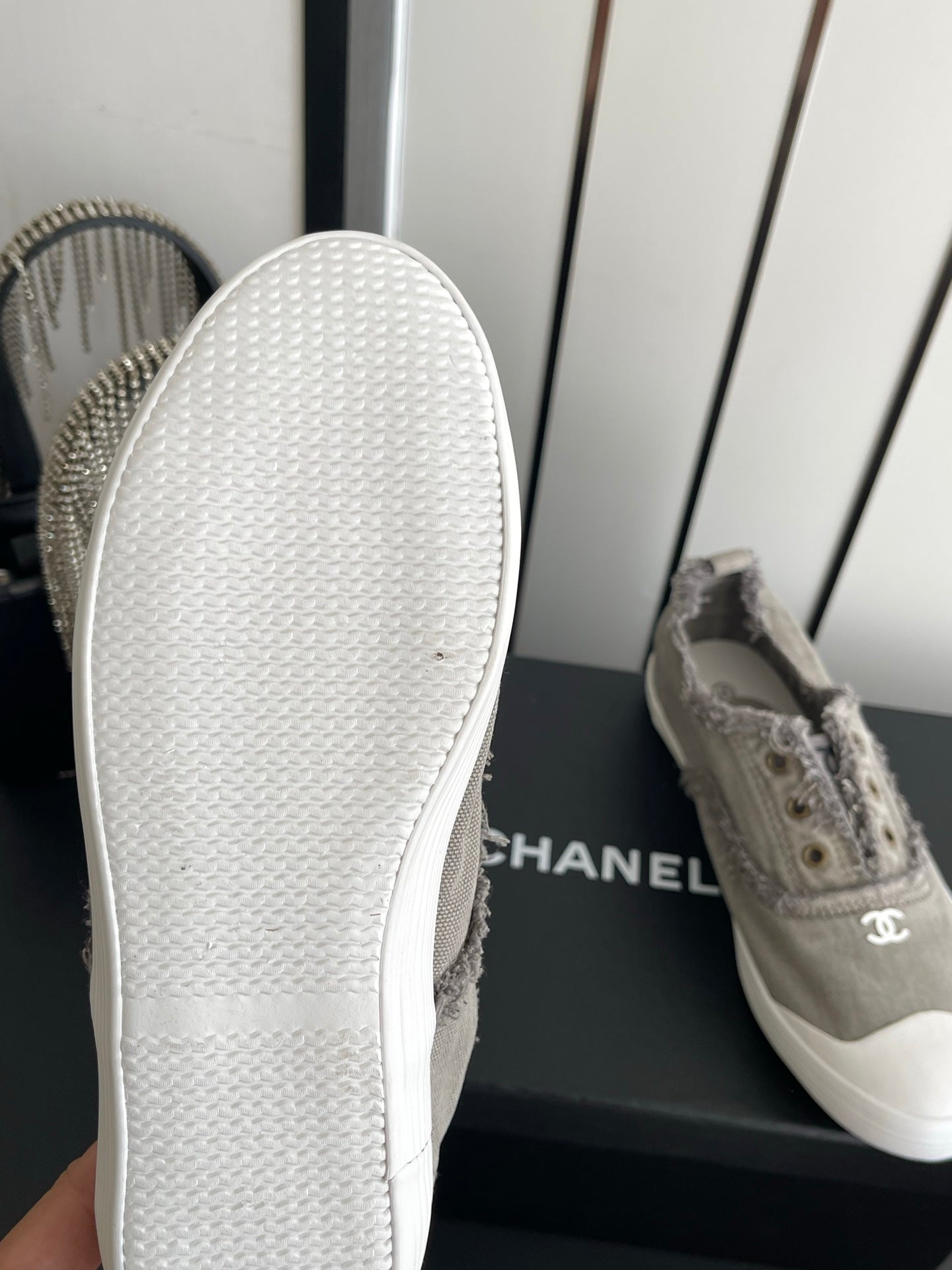CC 26s Laceless Canvas Sneakers Grey Canvas 945156