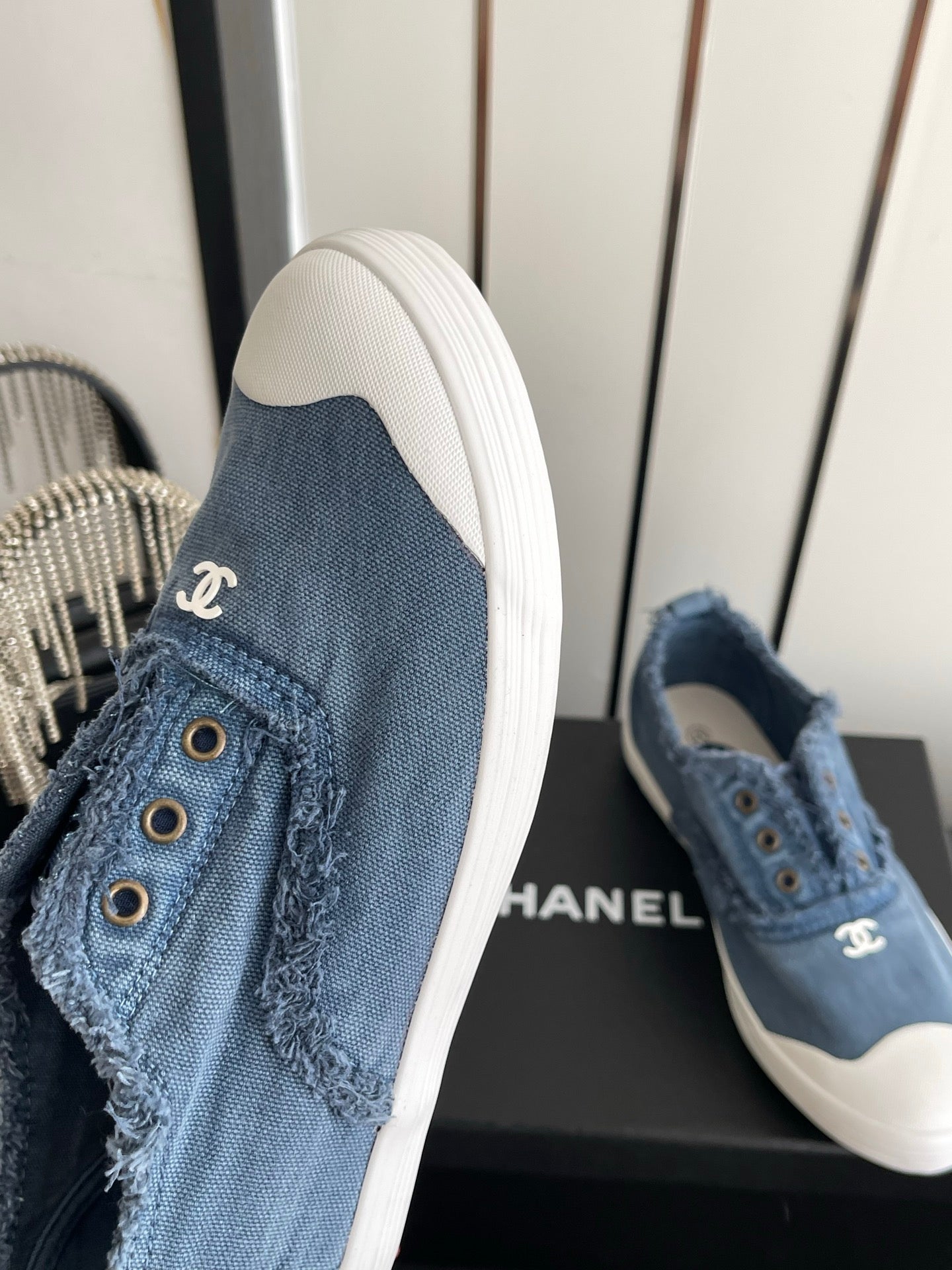 CC 26s Laceless Canvas Sneakers Blue Canvas 945157