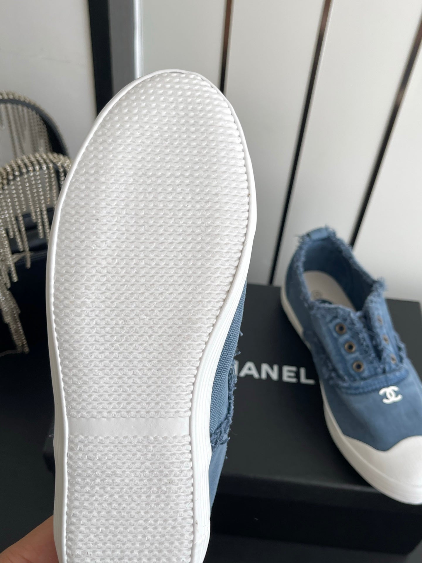 CC 26s Laceless Canvas Sneakers Blue Canvas 945157