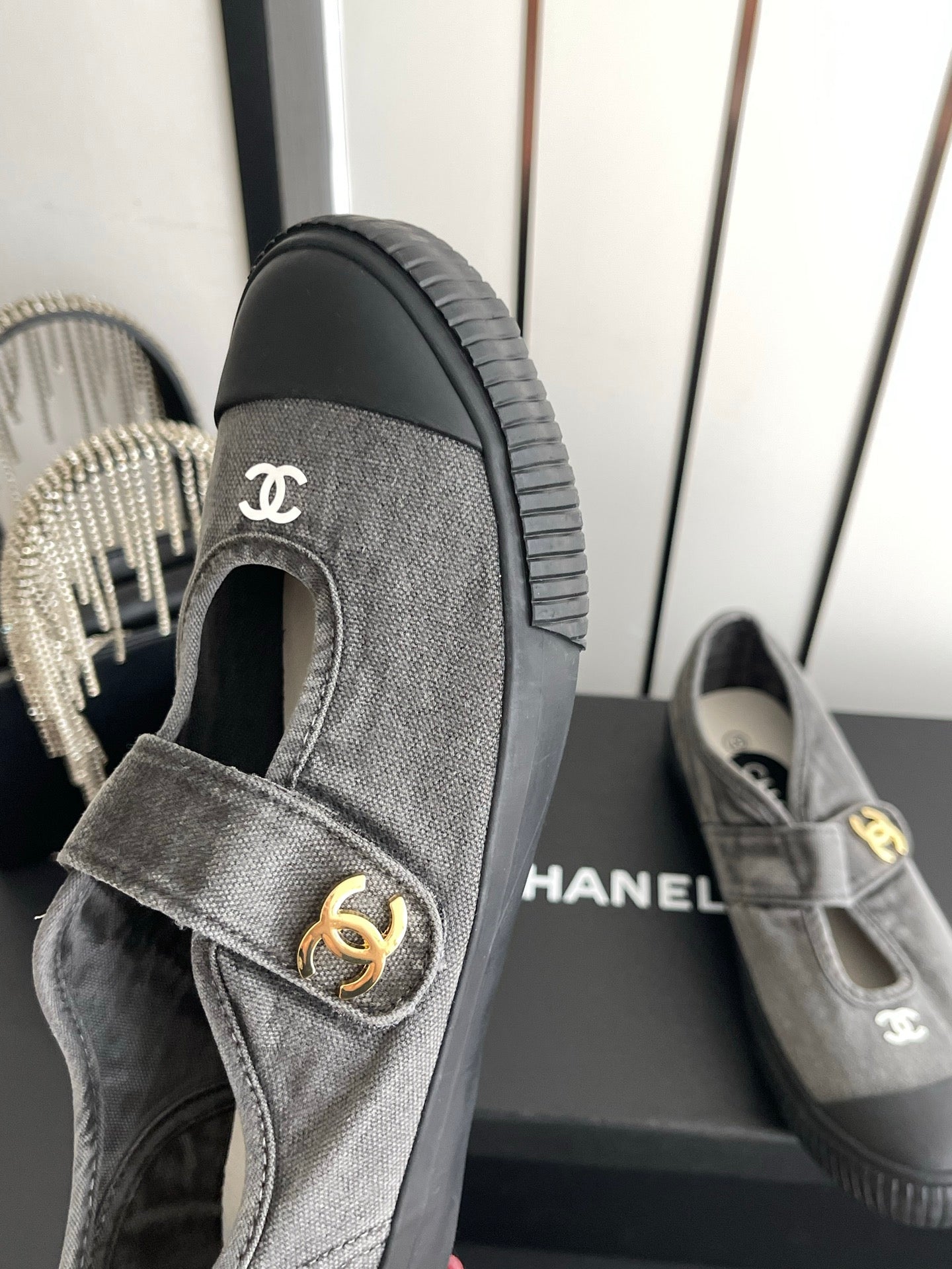 CC 26s Mary Jane Sneakers Grey Canvas 945160