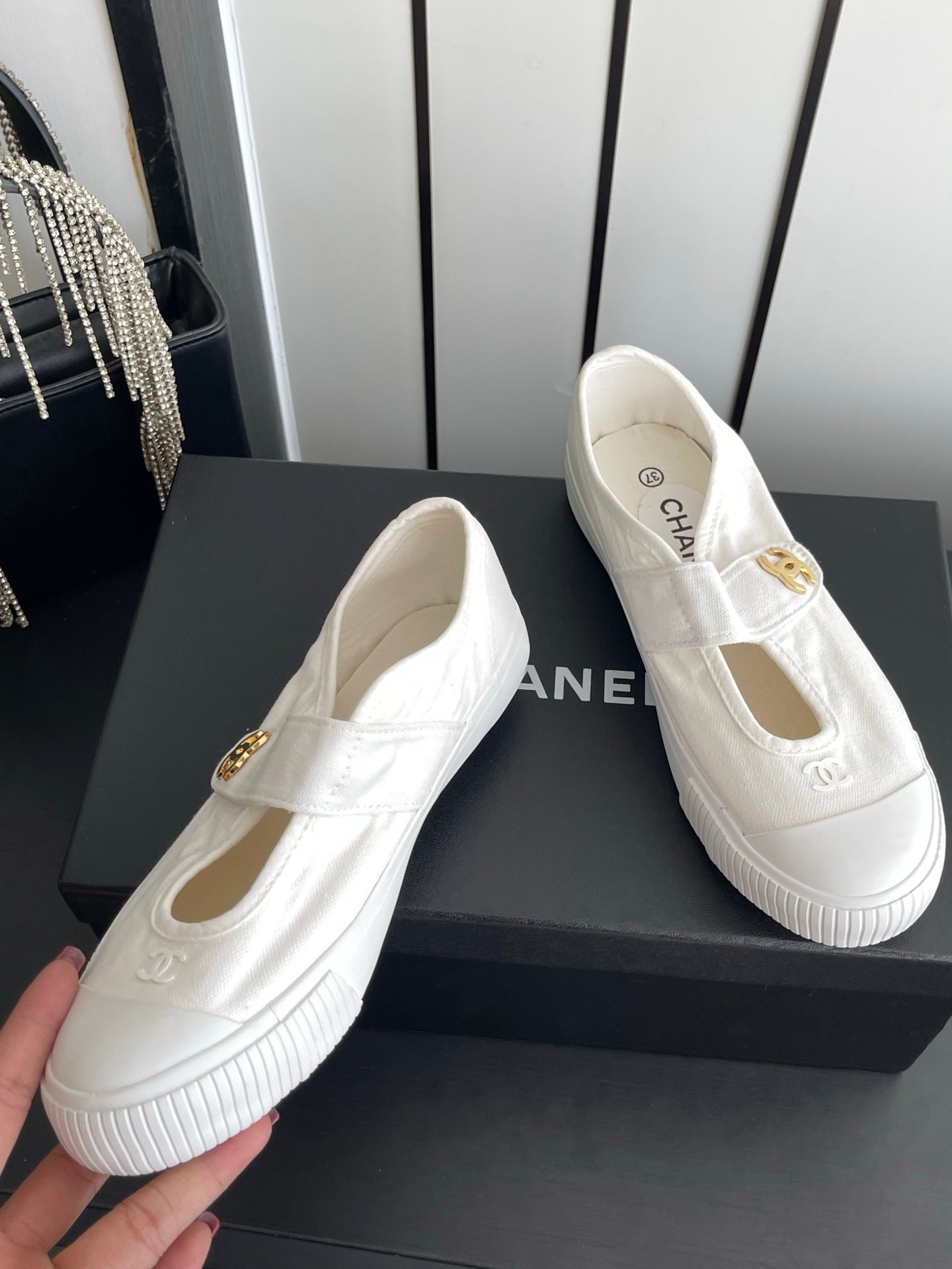 CC 26s Mary Jane Sneakers White Canvas 945162