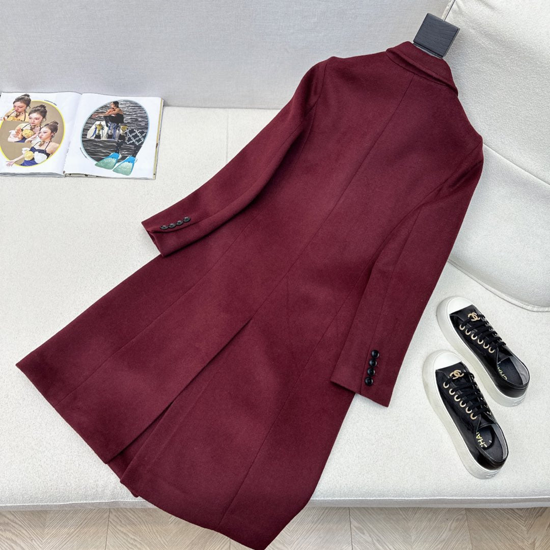 Miu Miu Long Suit Jacket Burgundy Polyester Wool