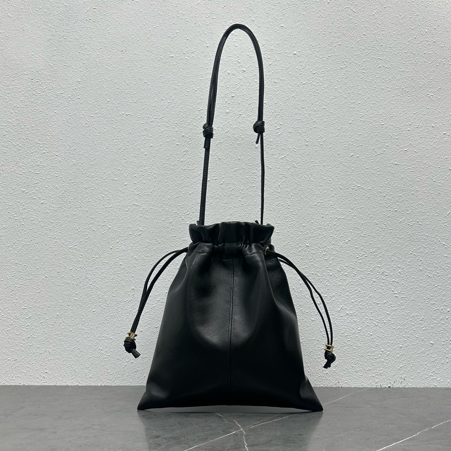 Celine Crystal Pouch Black Lambskin