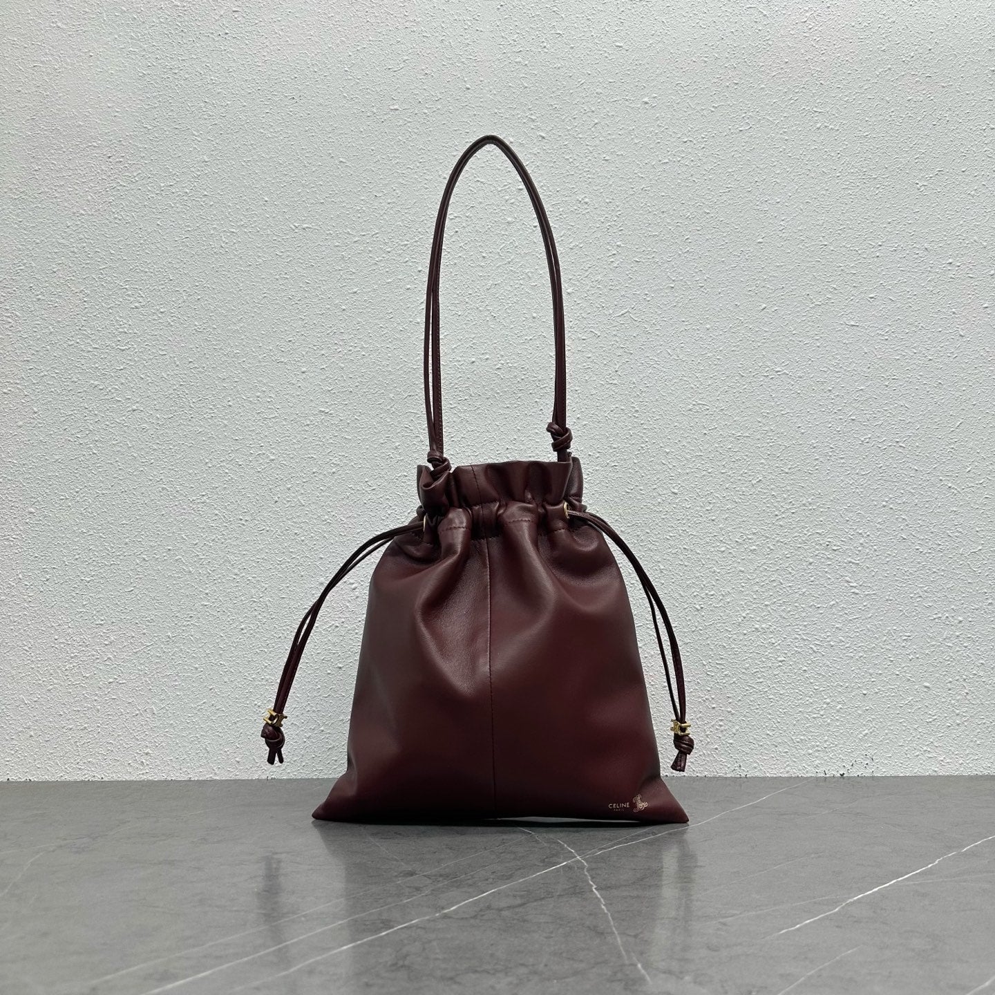 Celine Crystal Pouch Burgundy Lambskin