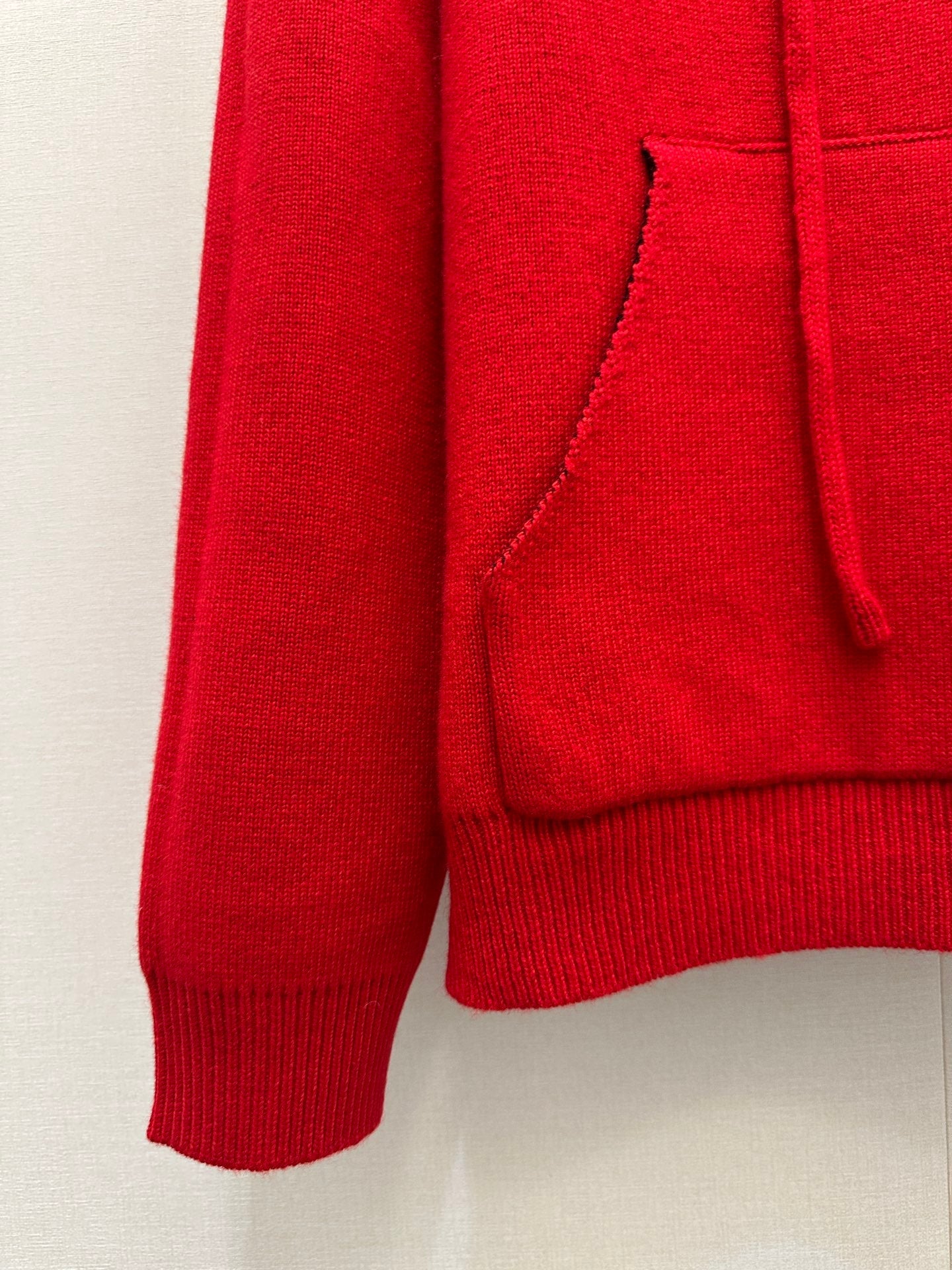 Celin Embroidered Hooded Sweater Red Wool 346089