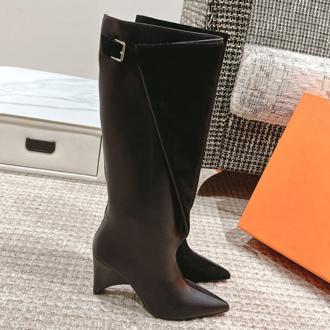 HM High Boots 60mm Black Calfskin And Suede 972385
