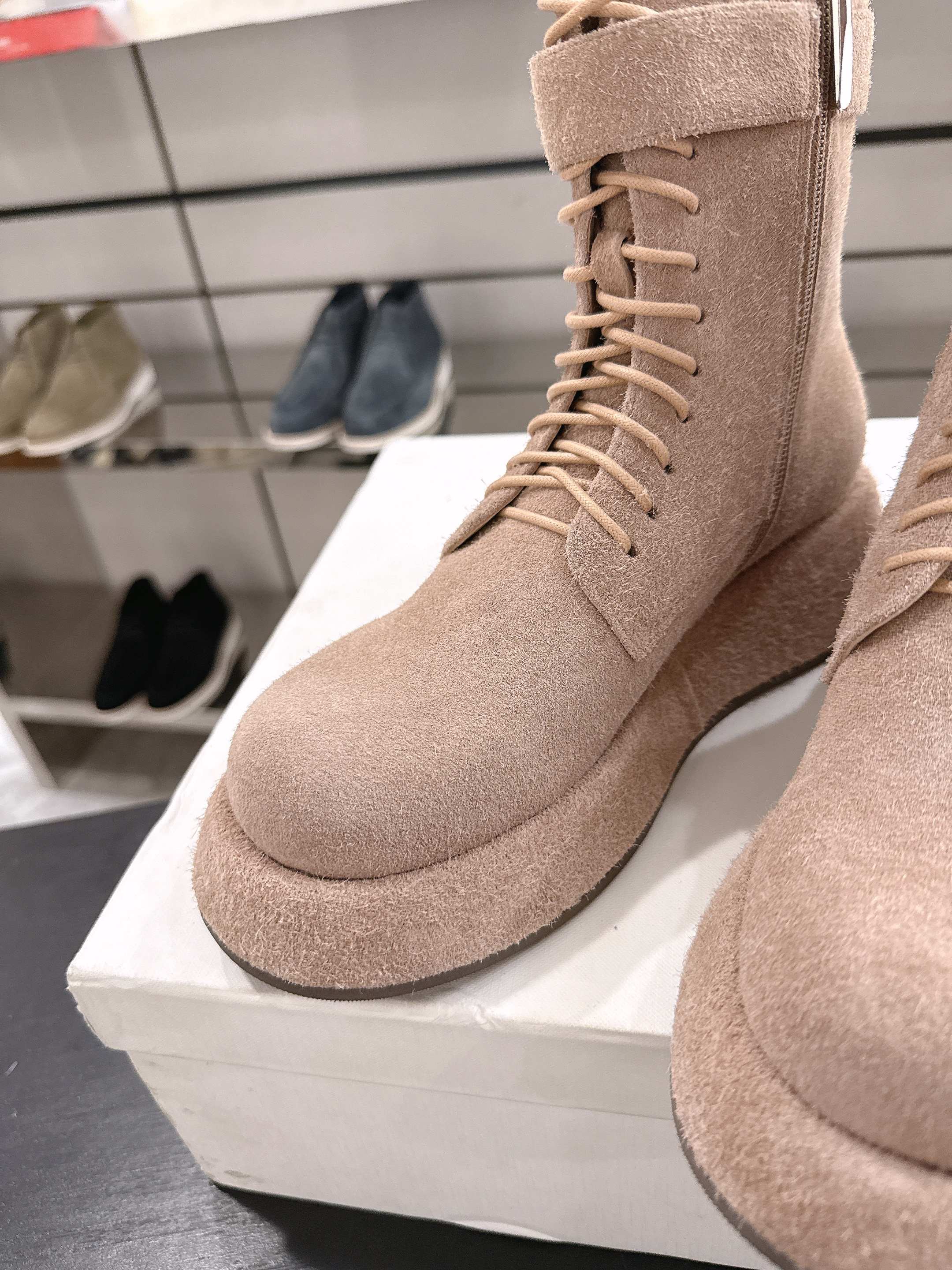 The Row SS2025 Boots With Strap Brown Suede 543369