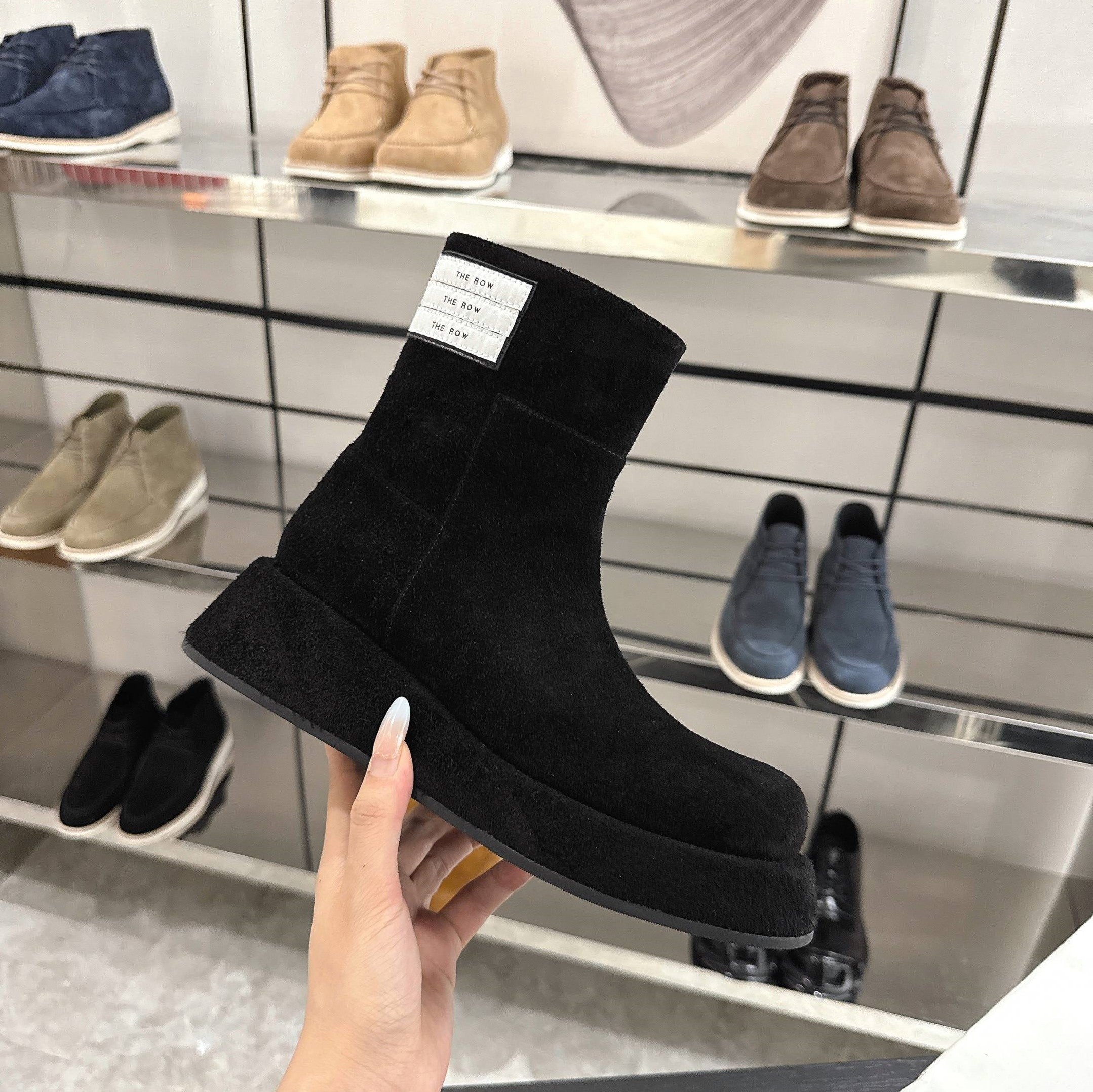 The Row SS2025. Boots Black Suede 543371