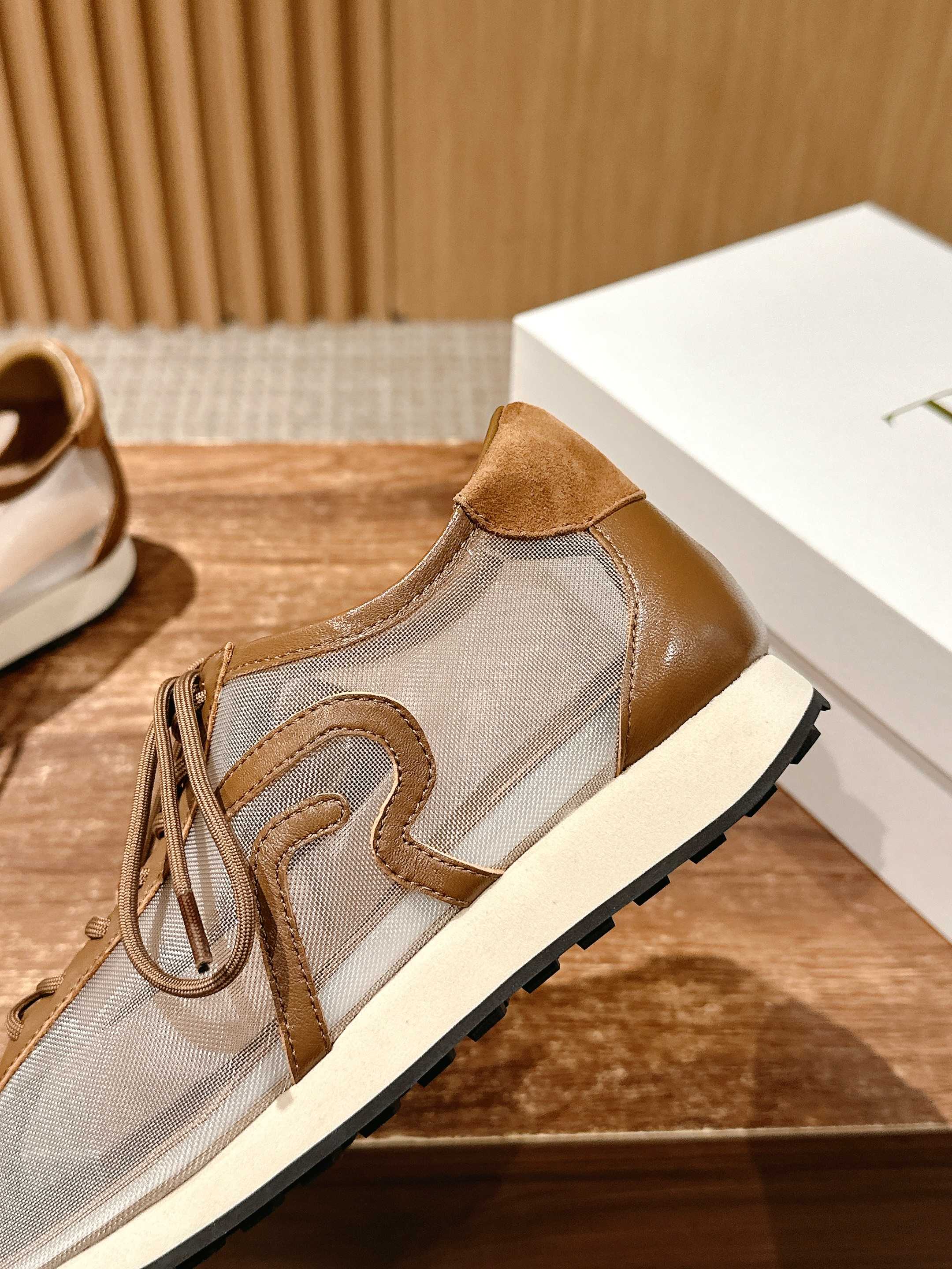 The Row Sneakers Light Taupe Mesh And Cowhide 330594