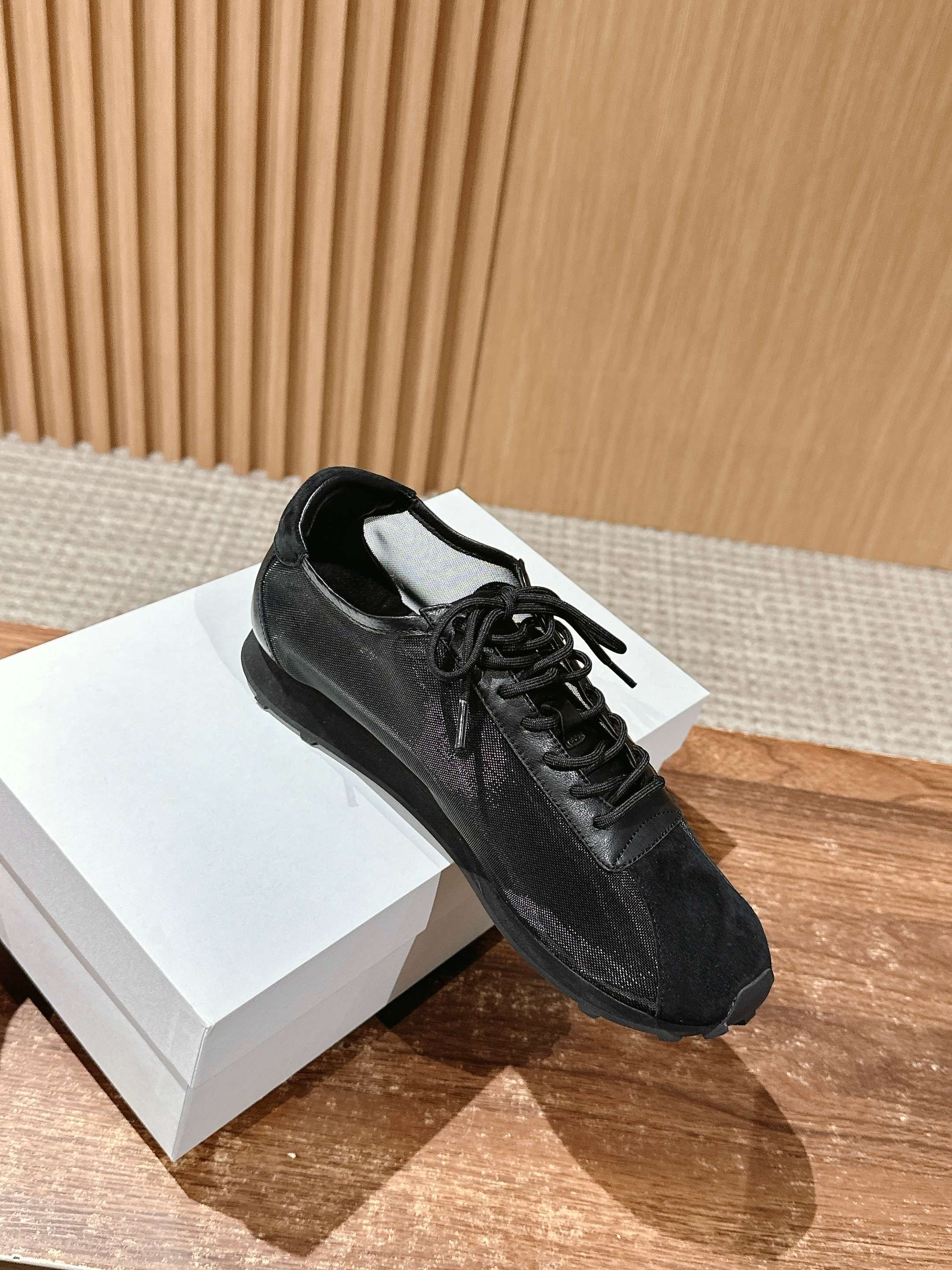 The Row Sneakers Black Mesh And Cowhide 330595