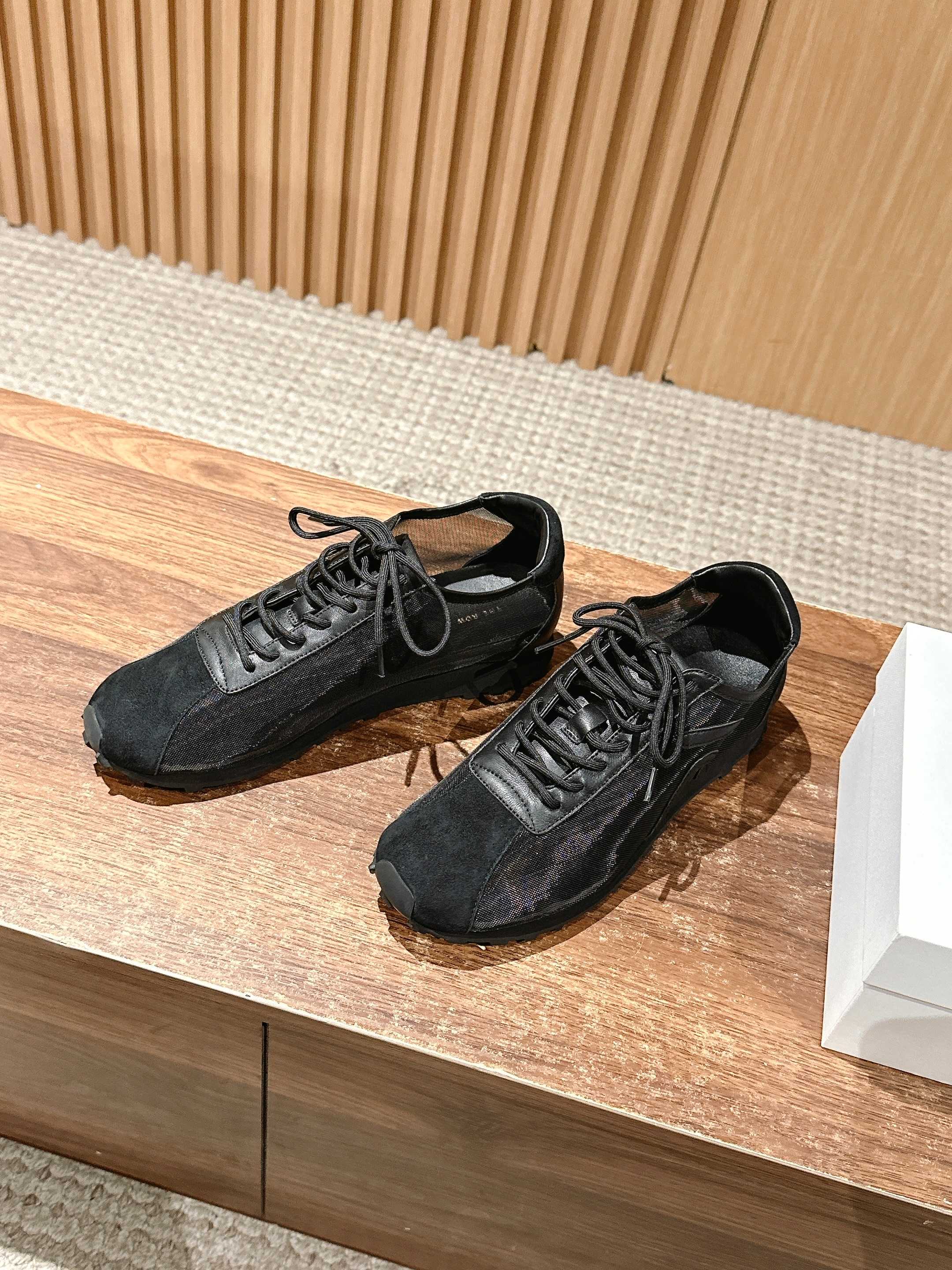 The Row Sneakers Black Mesh And Cowhide 330595