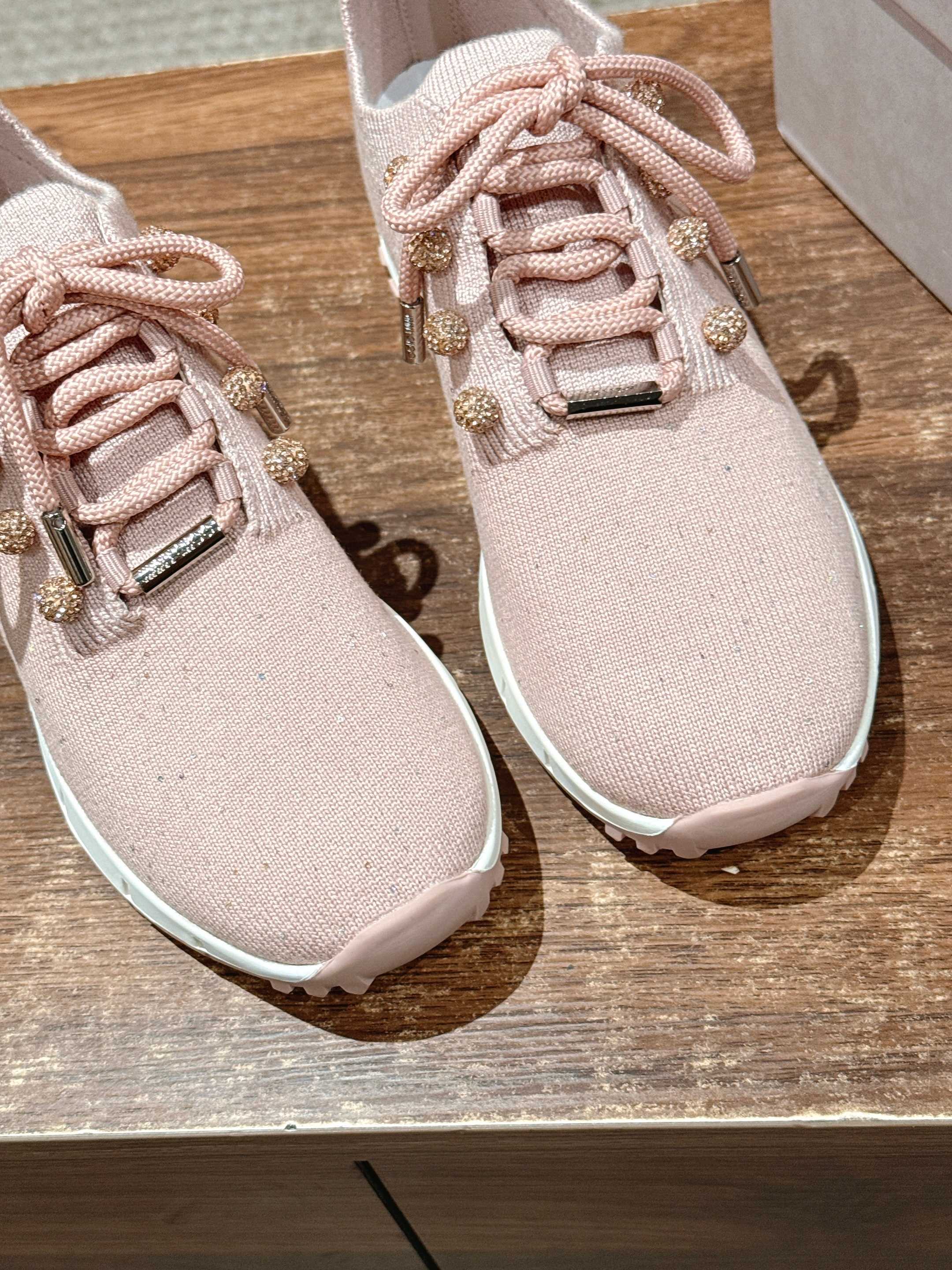 Jimmy Pave - Embellished Sneakers Light Pink Sequined Knit 400162