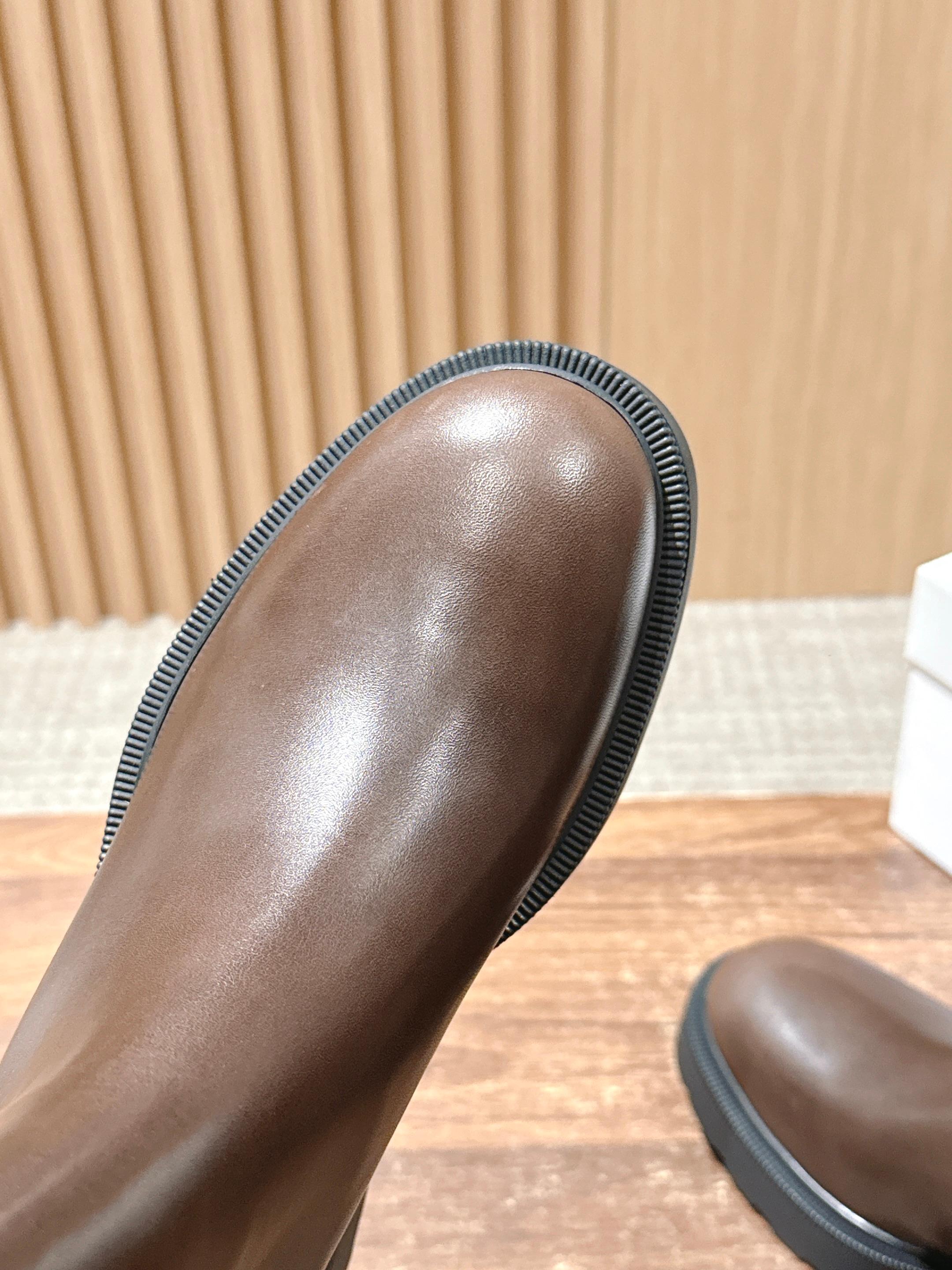 The Row Nobilis Fast Boot 50mm Brown Leather 427983