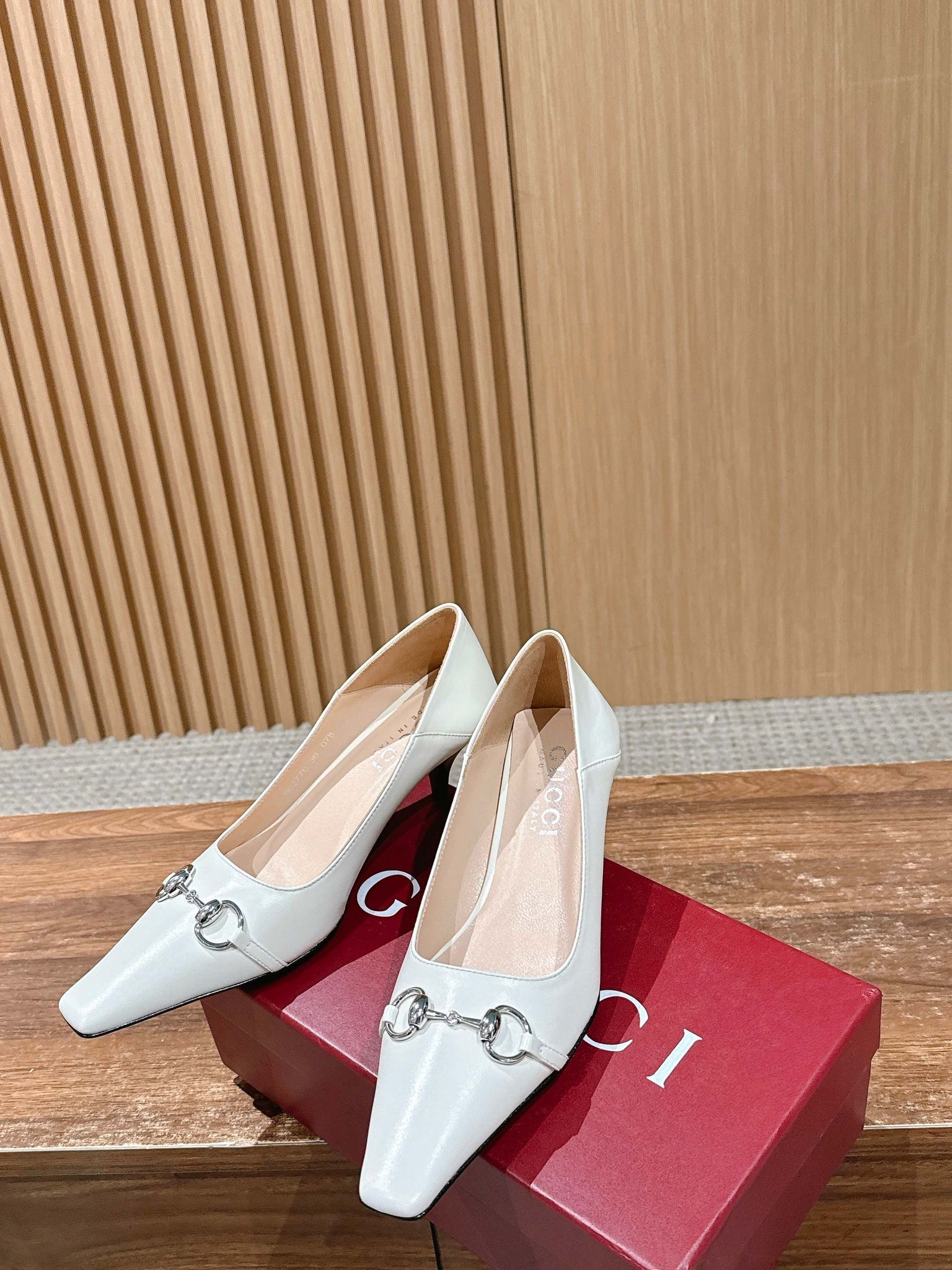 GG 26S Vittoria Pumps 6cm White Lambskin