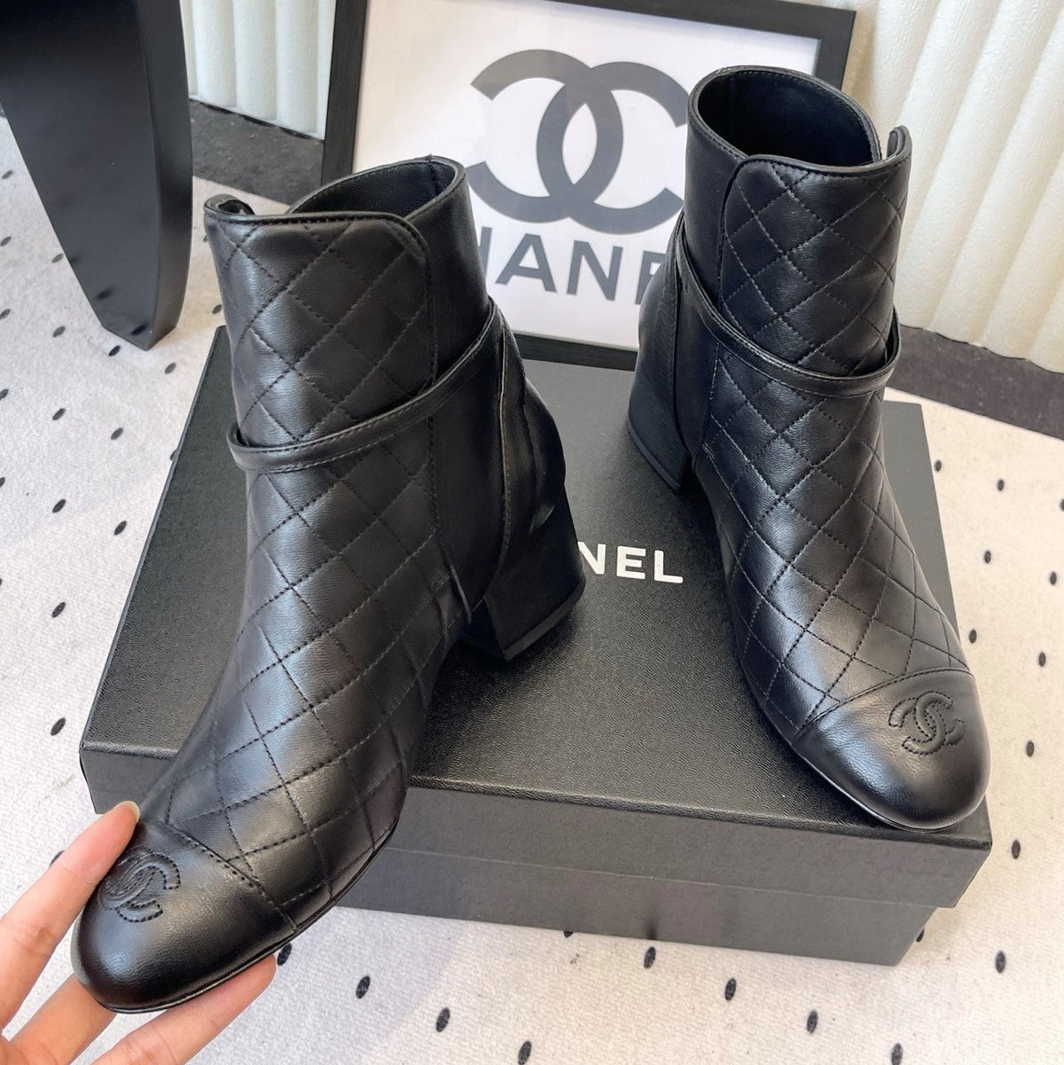 Chanel FW26 Quilted Ankle Short Boots 5cm Lambskin 190012