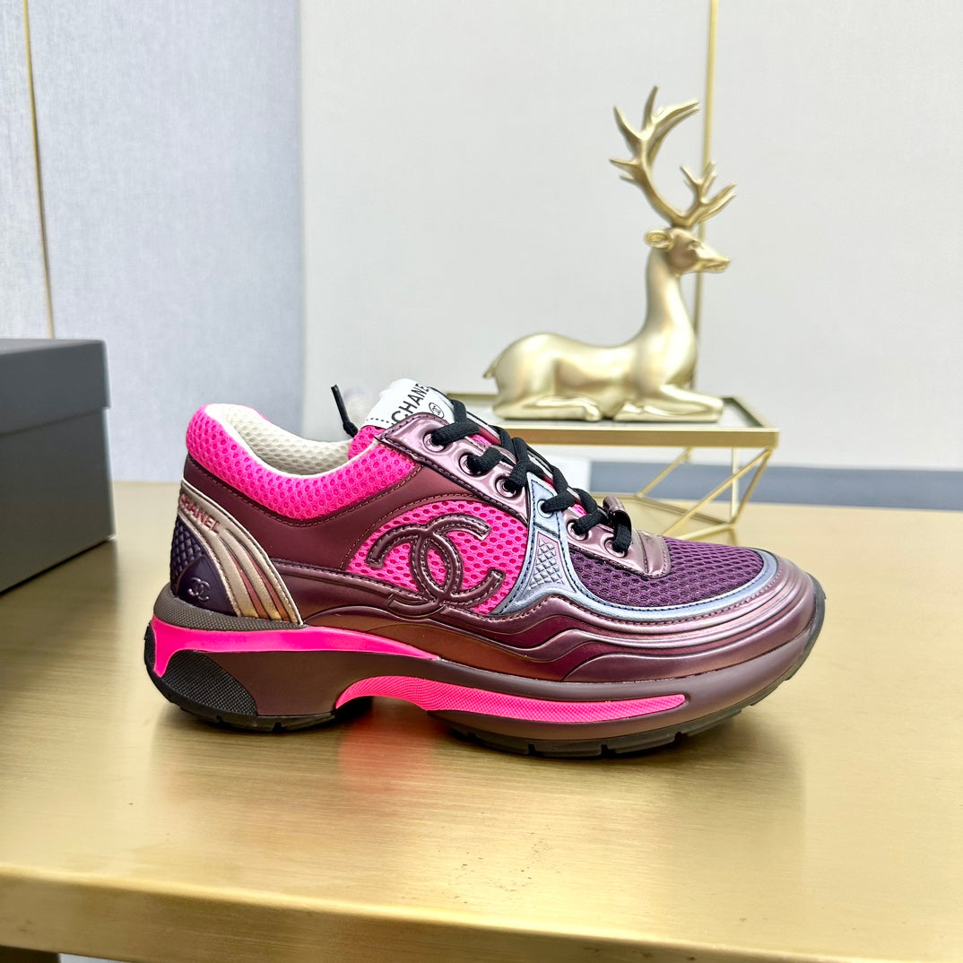 CC 26s Runner Sneakers Pink Purple Burgundy Calfskin 146184