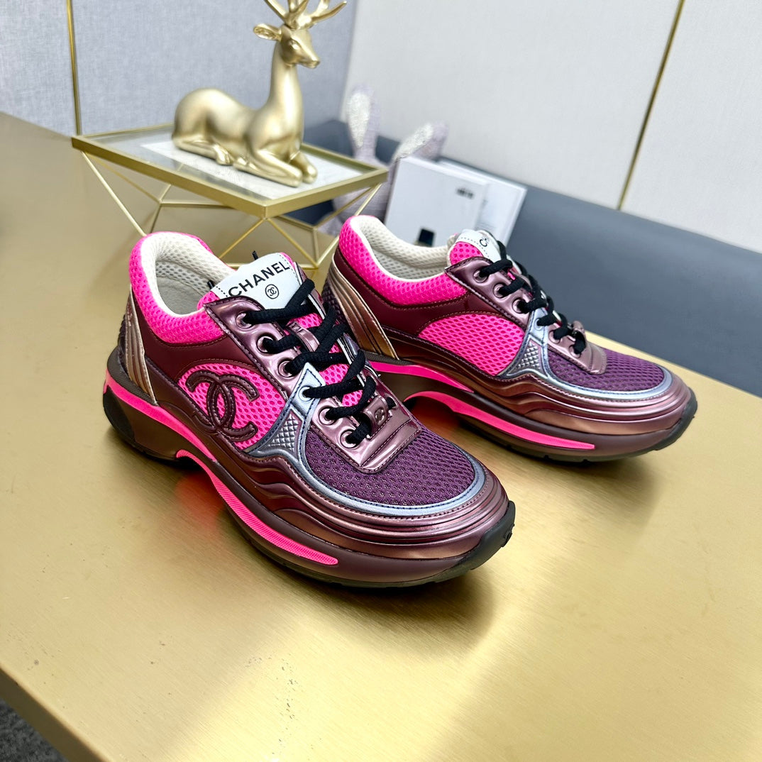 CC 26s Runner Sneakers Pink Purple Burgundy Calfskin 146184