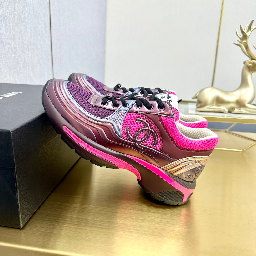 CC 26s Runner Sneakers Pink Purple Burgundy Calfskin 146184
