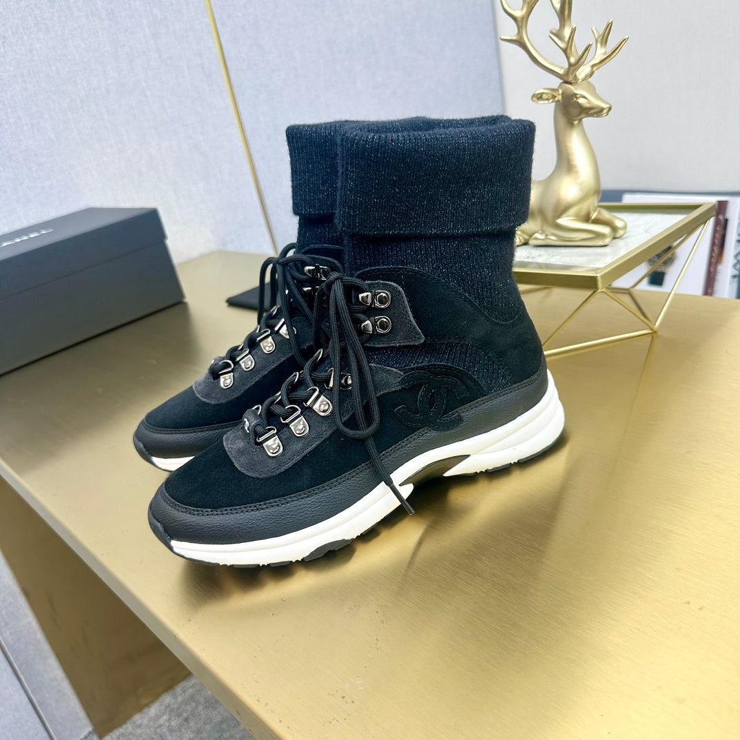 CC 26s Sock Anchor Sneakers Black Suede 146072
