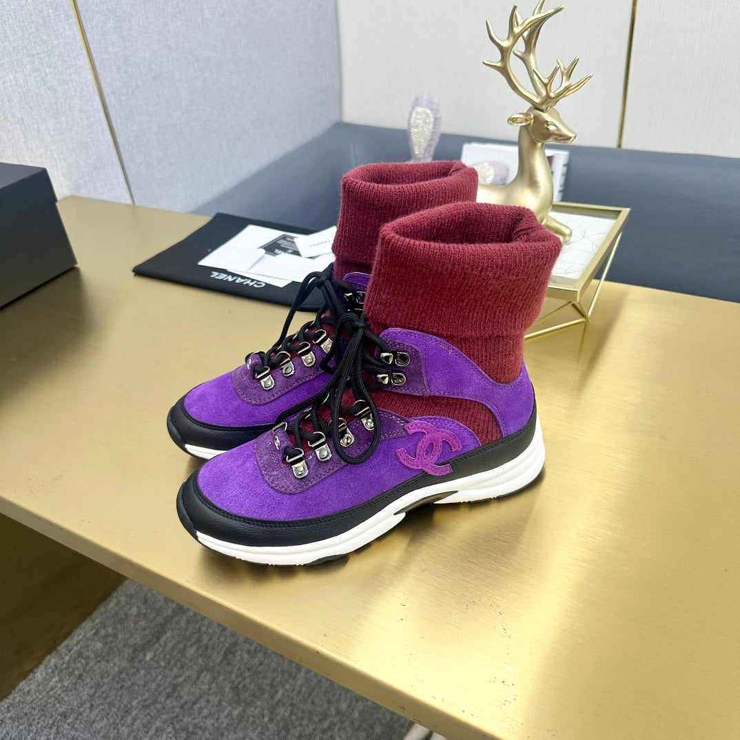 CC 26s Sock Anchor Sneakers Purple Burgundy Suede 146073