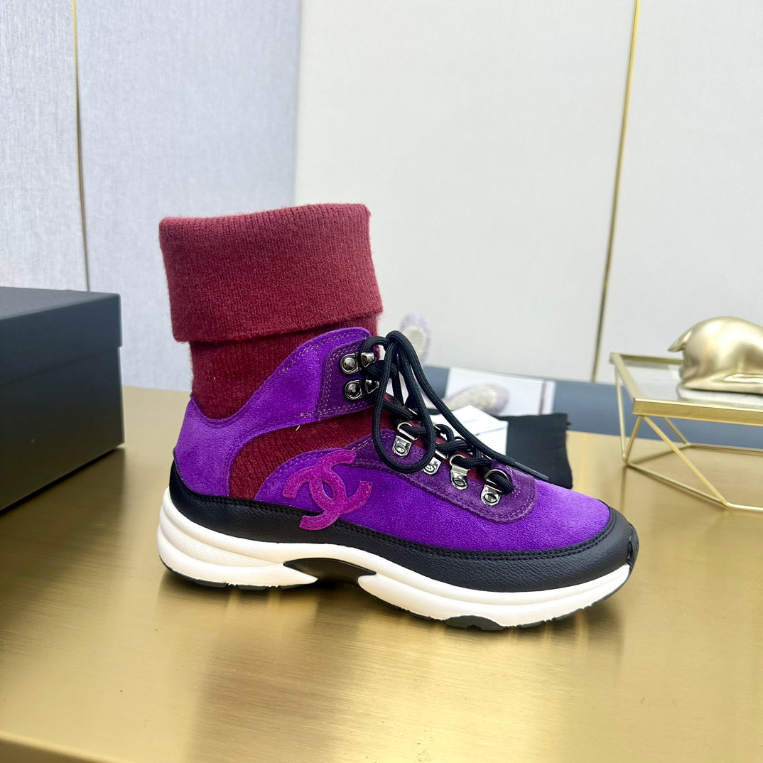 CC 26s Sock Anchor Sneakers Purple Burgundy Suede 146073