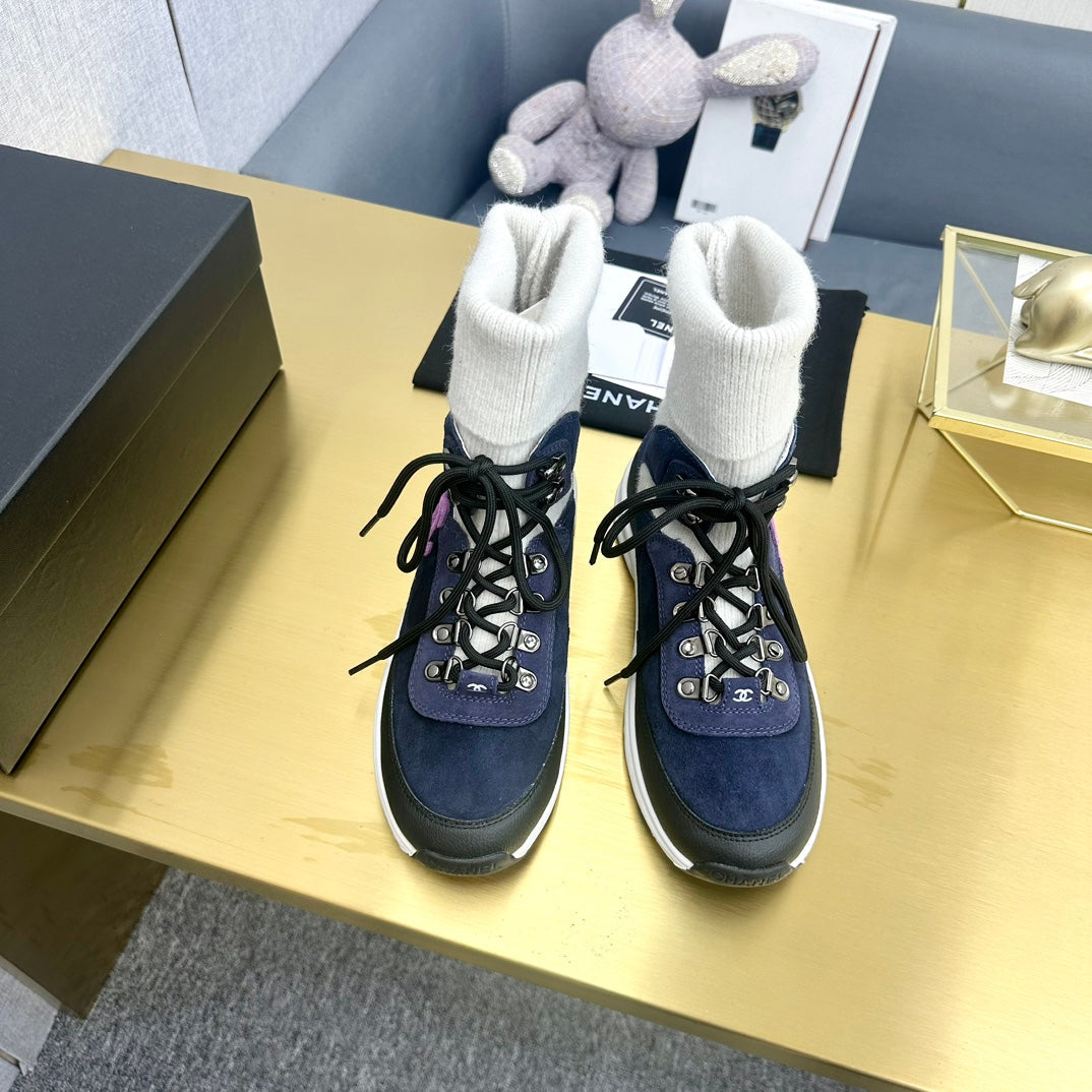 CC 26s Sock Anchor Sneakers Blue White Purple Suede 146074
