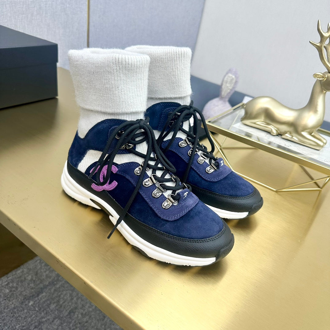 CC 26s Sock Anchor Sneakers Blue White Purple Suede 146074