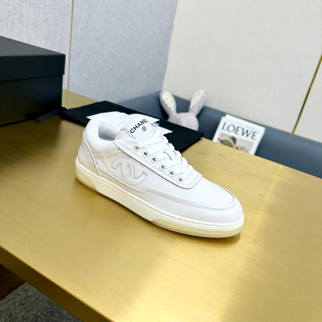 CC 2024 Interlocking Logo Sneakers White Cowhide 980942