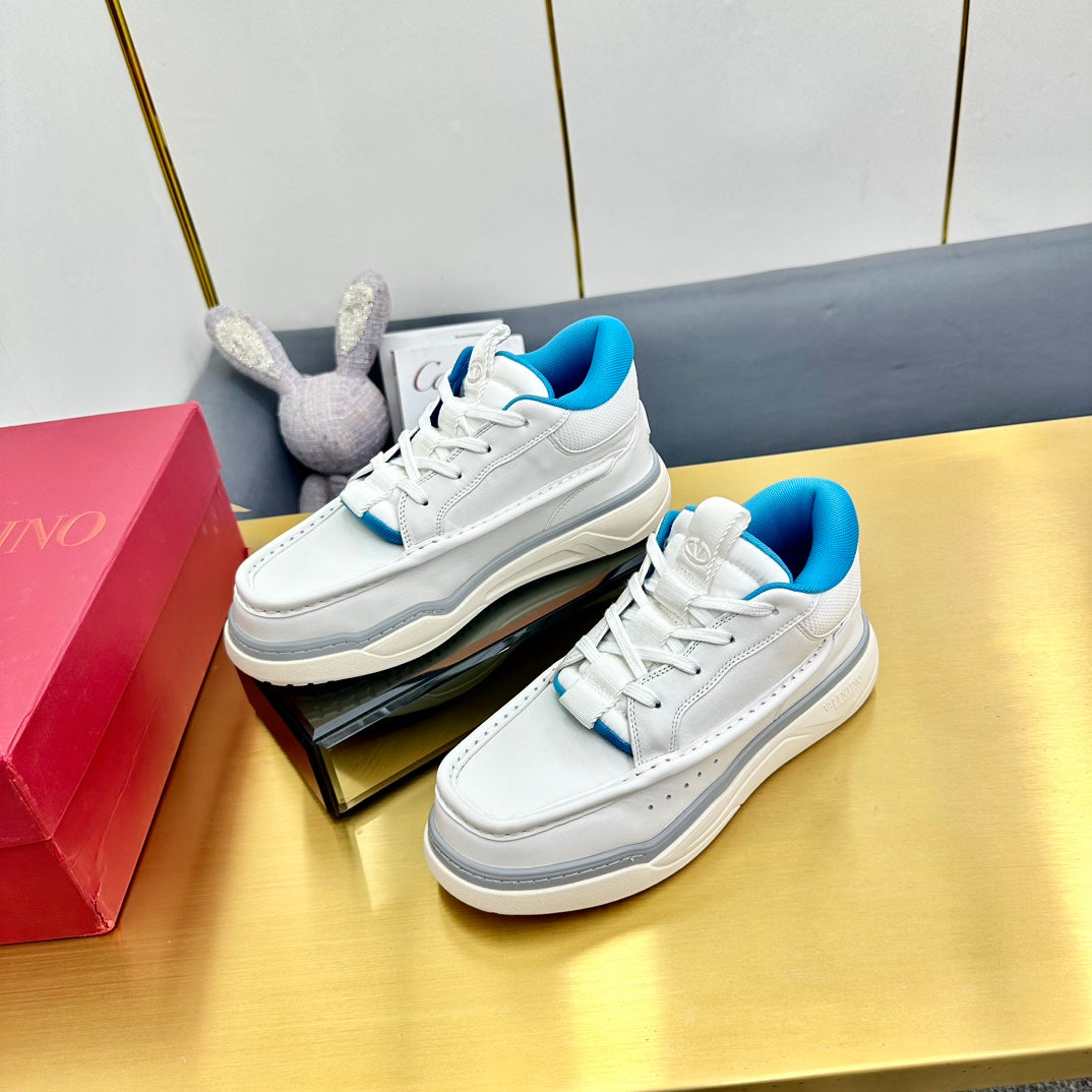 Mid-top Runboot Split Leather Sneaker 30mm White Calfskin 994555