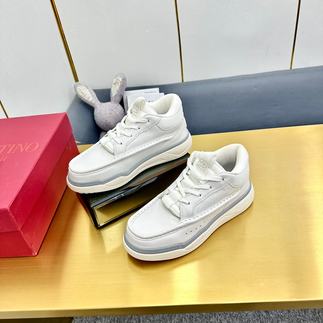 Mid-top Runboot Split Leather Sneaker 30mm White Calfskin 994557