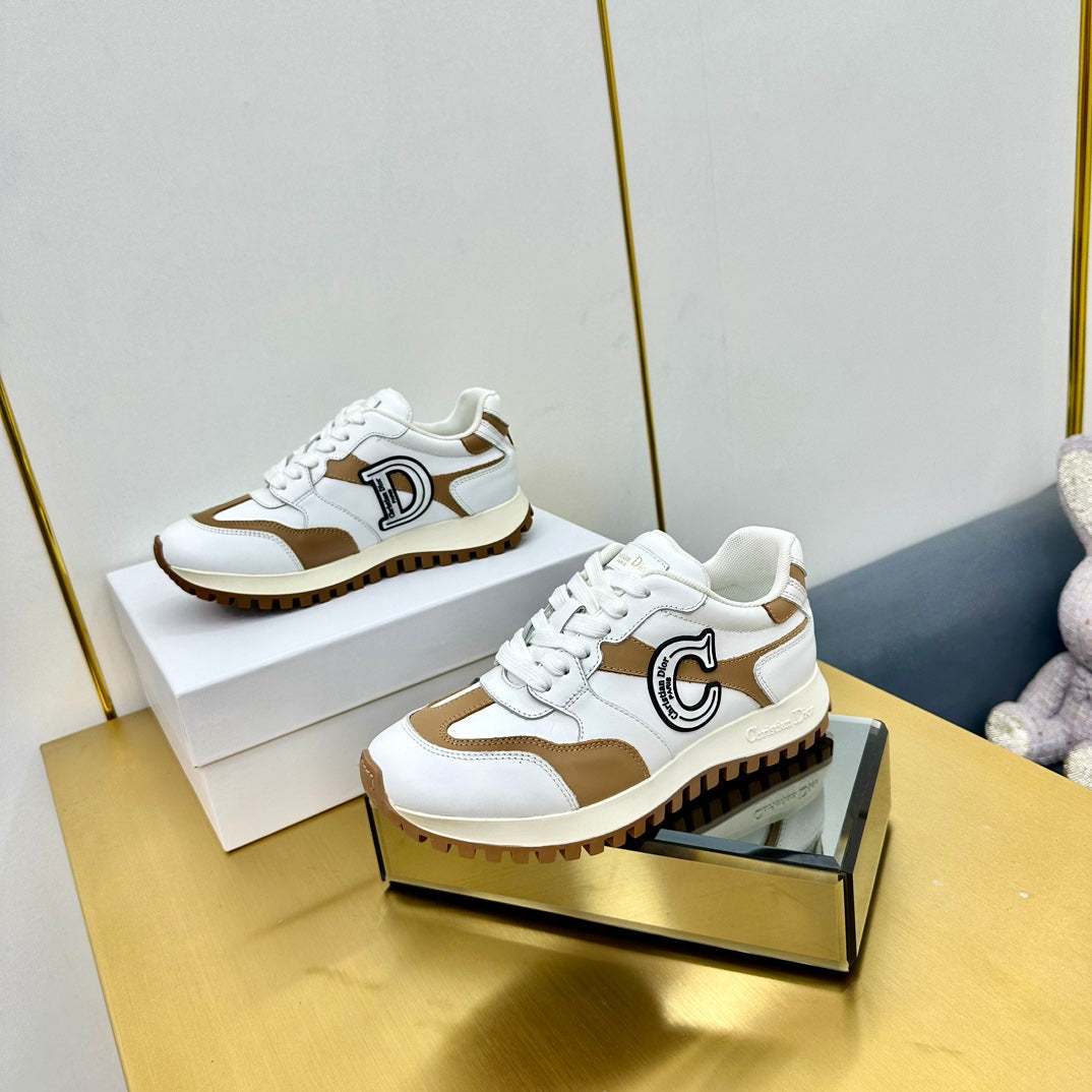CD C'est Dior Sneaker White Mix Brown Cowhide 111734