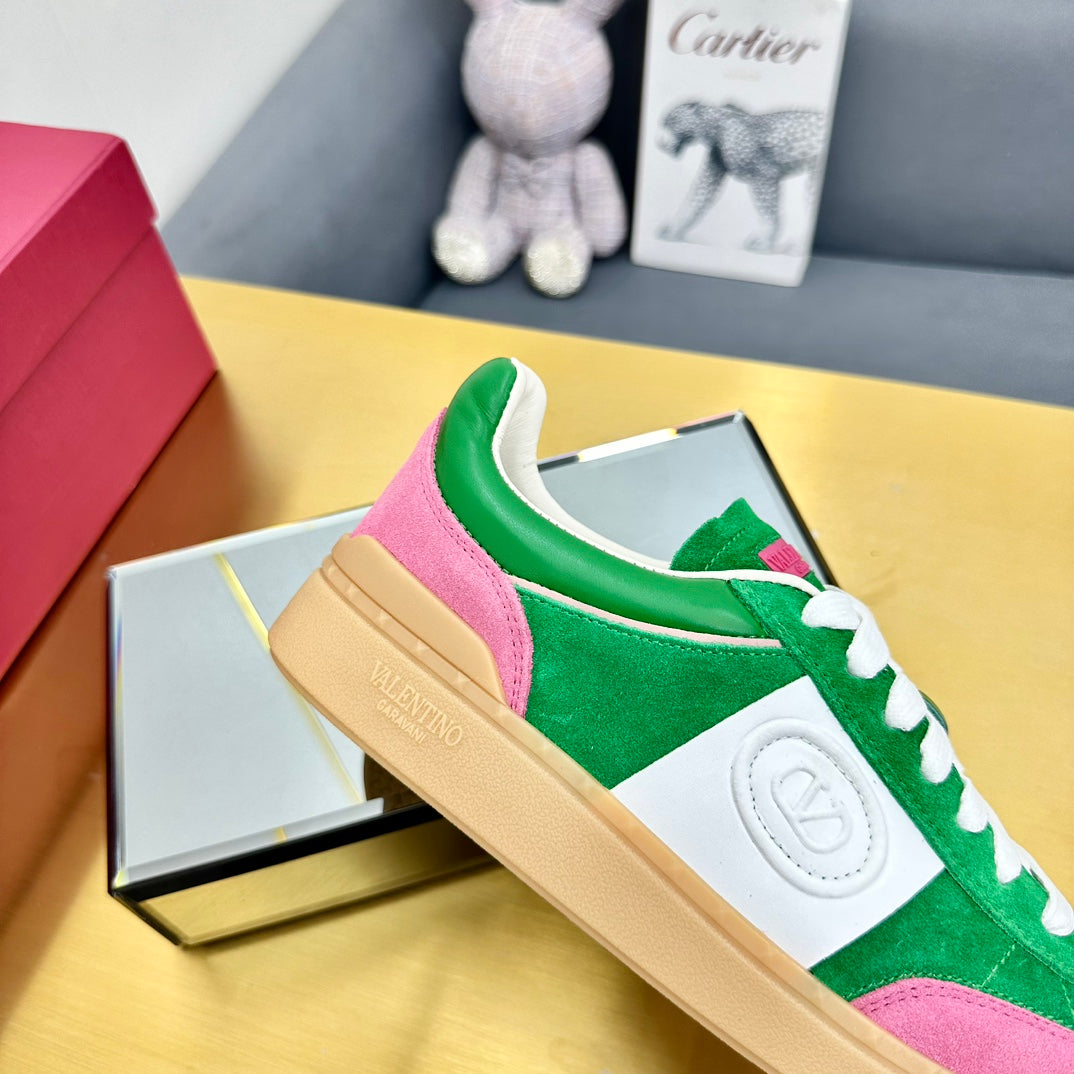 VT 26s Upvillage Sneakers White Green Pink Suede Leather 927026