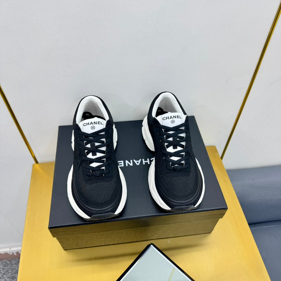 CC Logo Sneakers Black Suede Fabric 927344