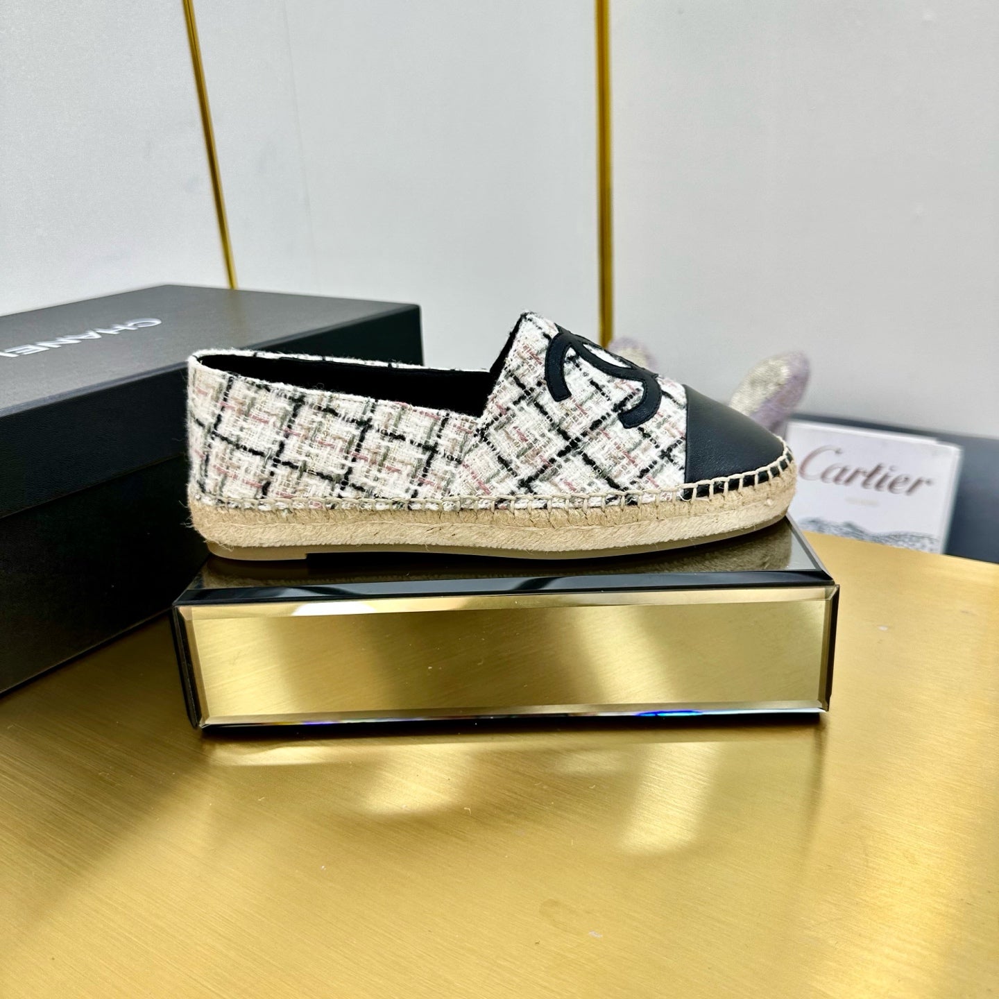 CC 25s Slip–on Espadrilles White Moss Green Tweed 297820