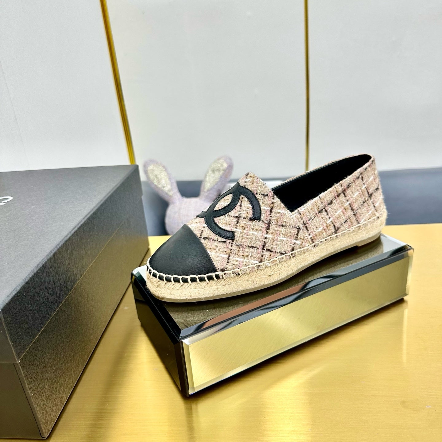 CC 25s Slip–on Espadrilles Pink Nude Tweed 297823