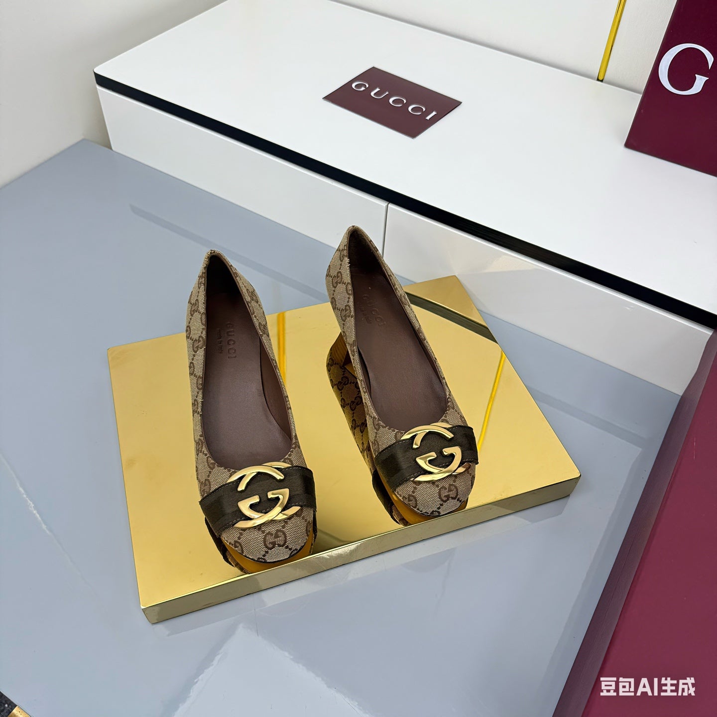 GG FW 25 Ballet Flat Brown GG Monogram Canvas C564714