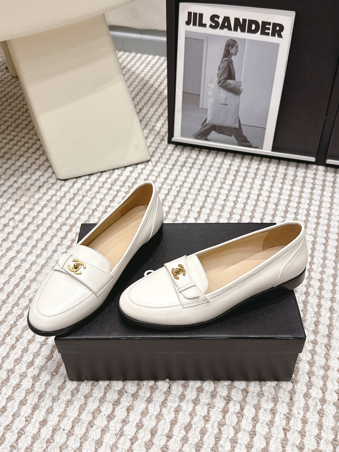 CC Double C Loafers White Leather 721521