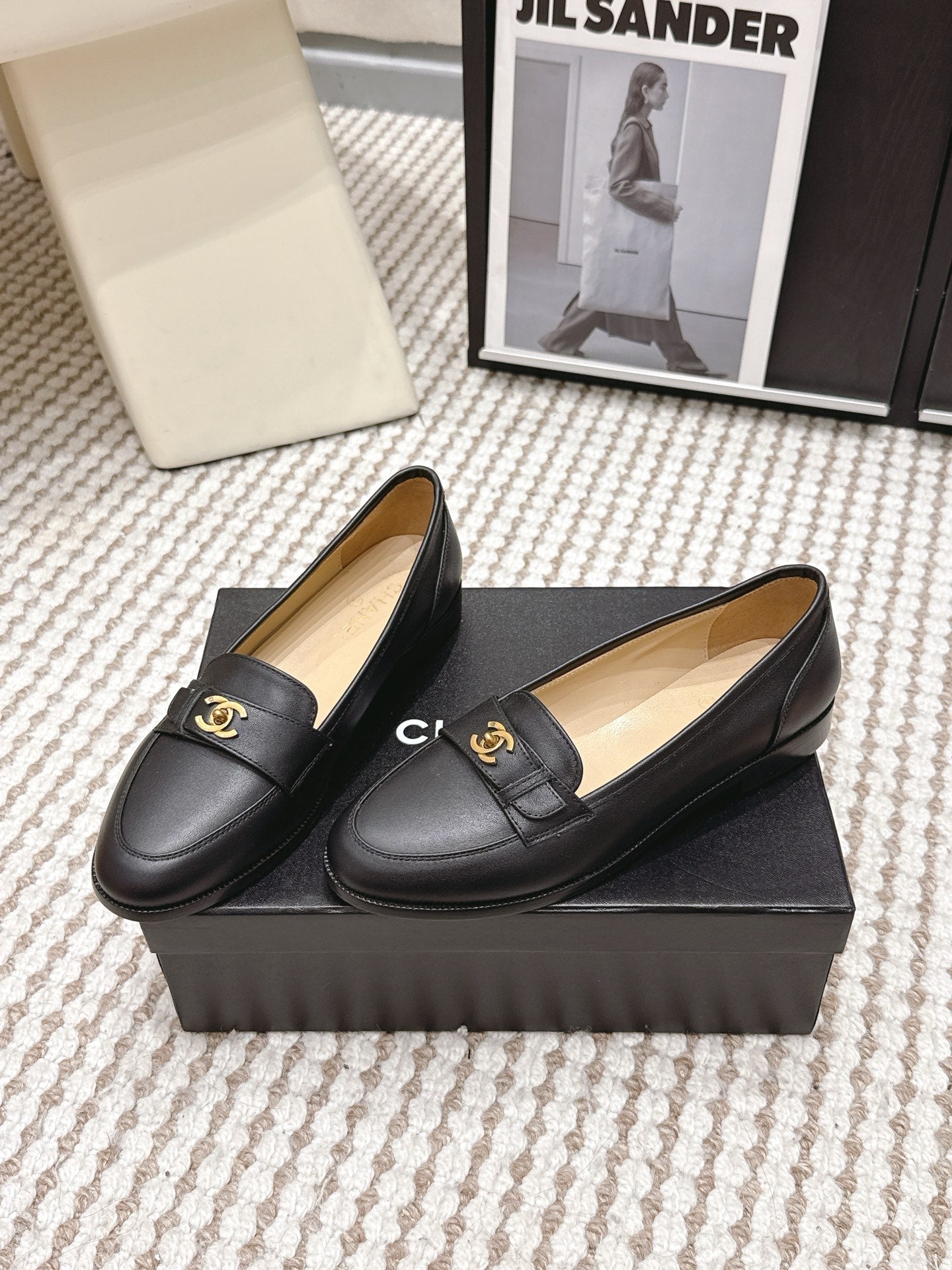 CC Double C Loafers Black Leather 721522