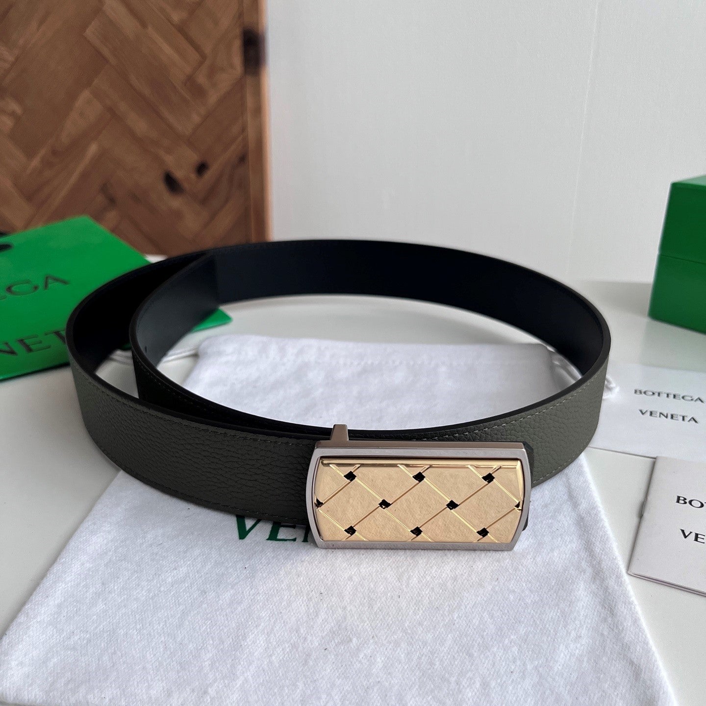 BV 26s Men’s Elevator Belt 3.5cm Grain Calfskin 216624