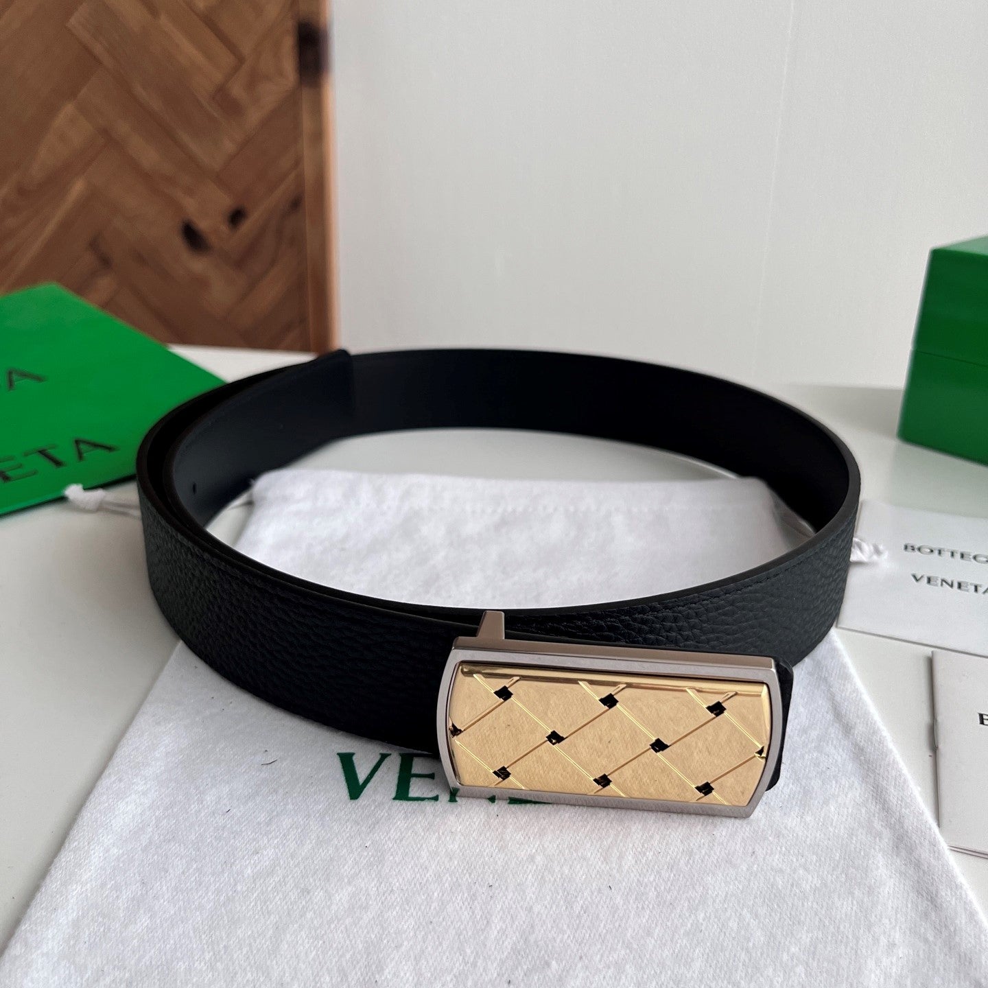BV 26s Men’s Elevator Belt 3.5cm Grain Calfskin 216627