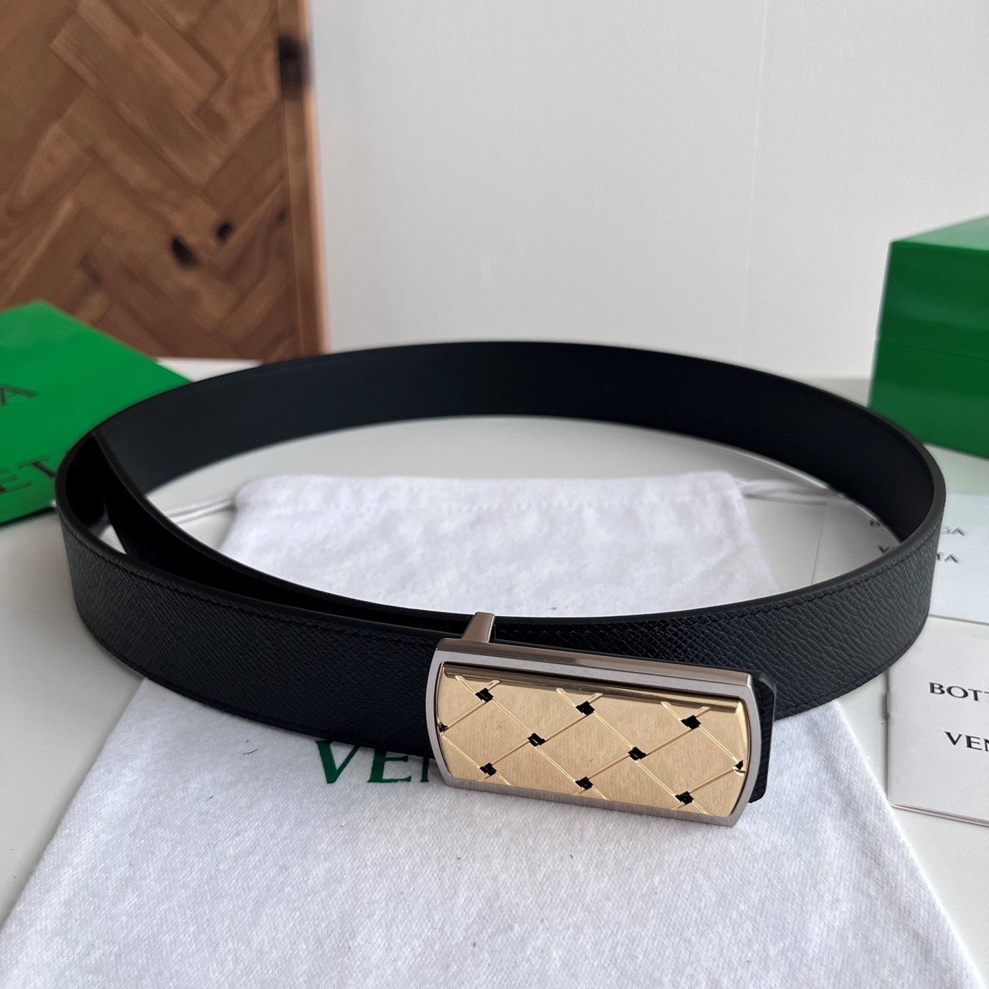 BV 26s Men’s Elevator Belt 3.5cm Grain Calfskin 216628