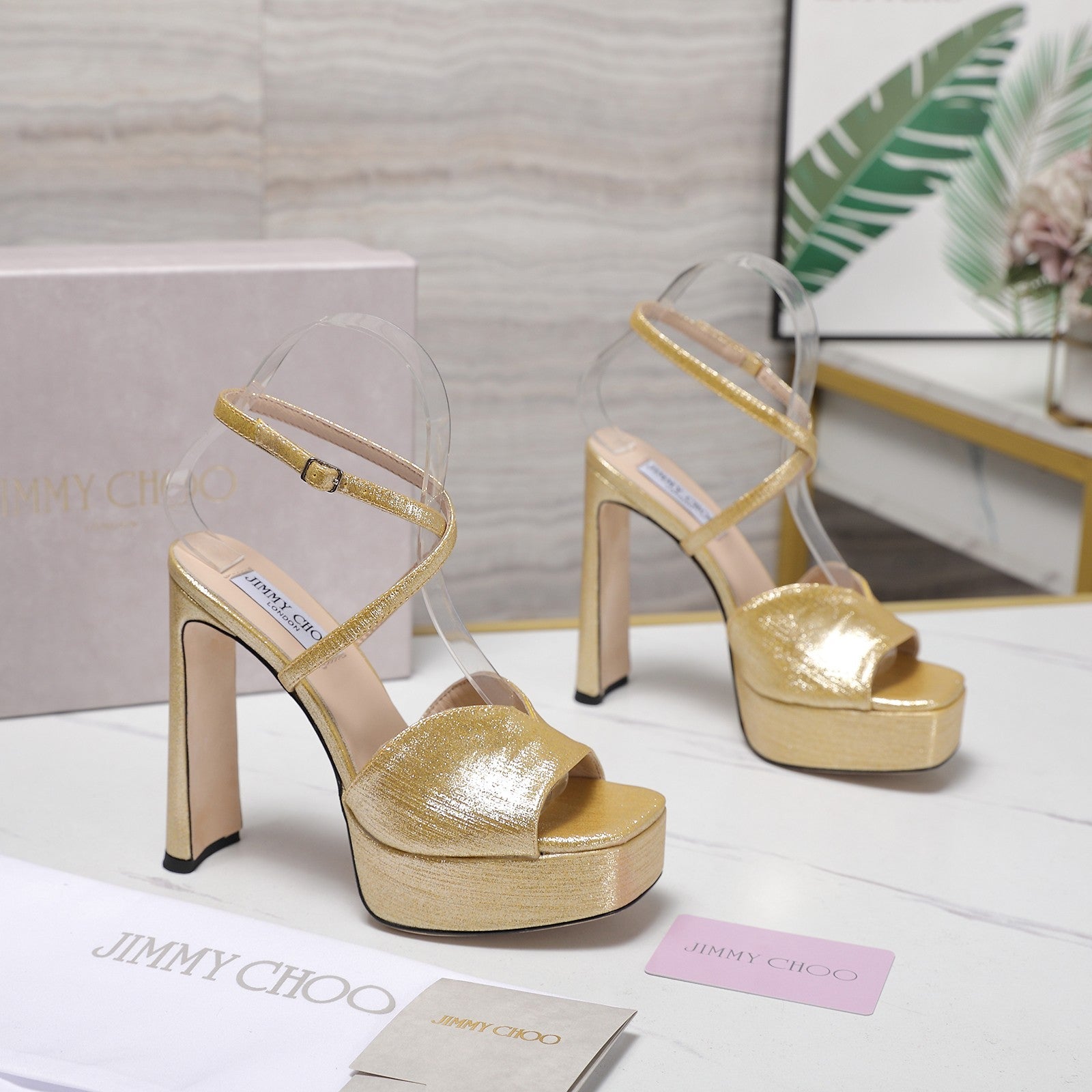 Jimmy Karli Platform Sandals 125m Gold Fabric 397353